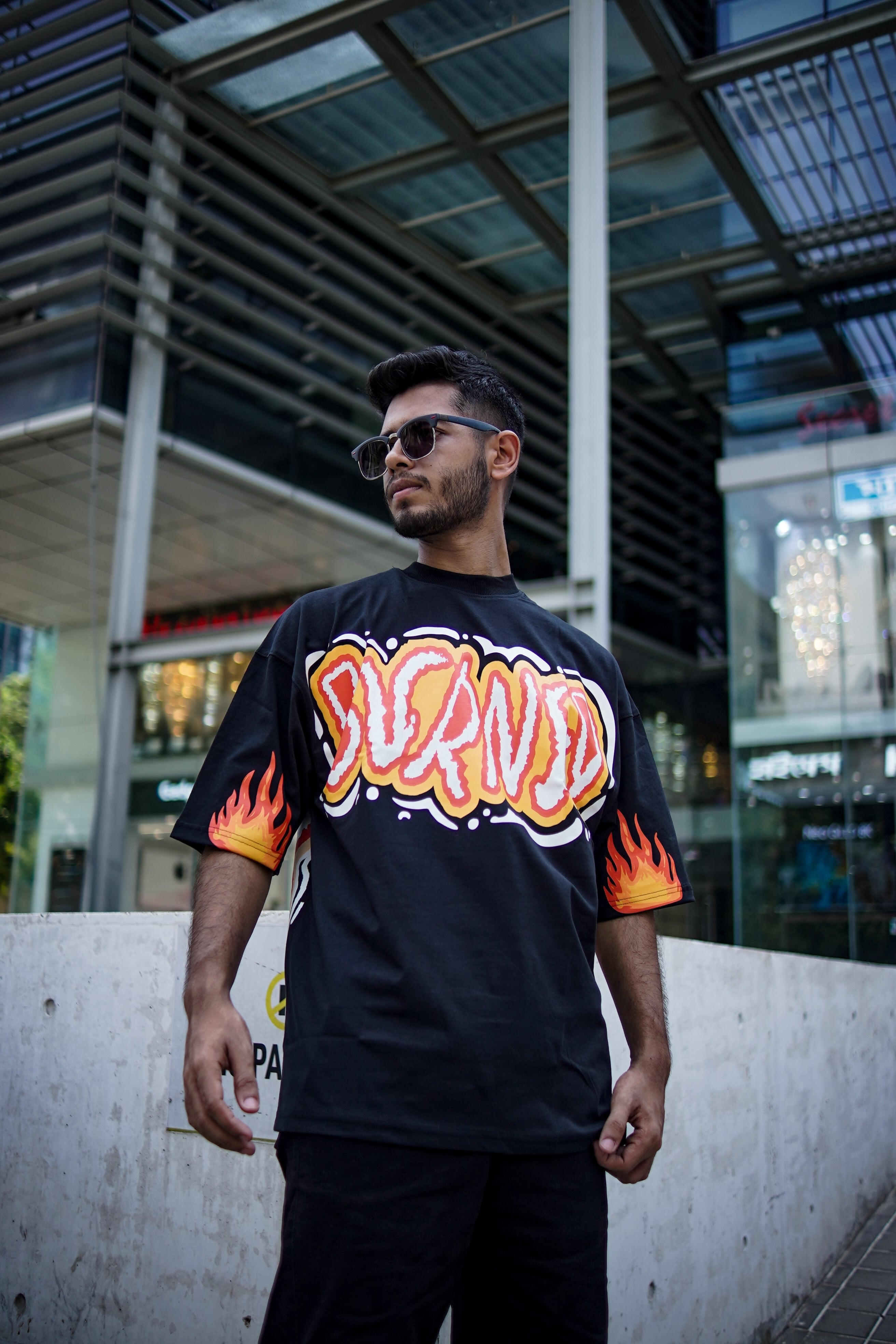 Burned Drop Shoulder T-Shirt