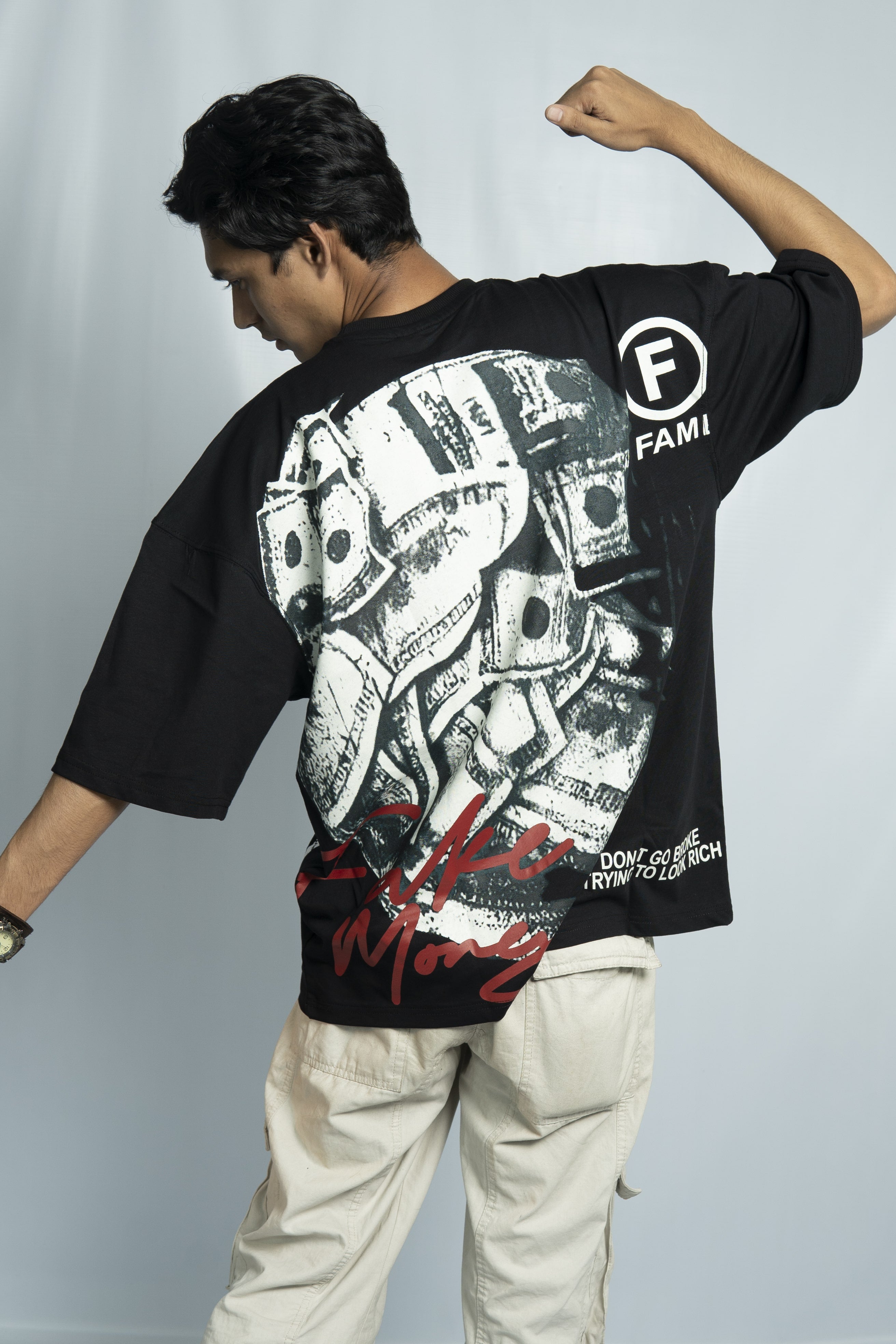 Fake Money Drop Shoulder T-Shirt