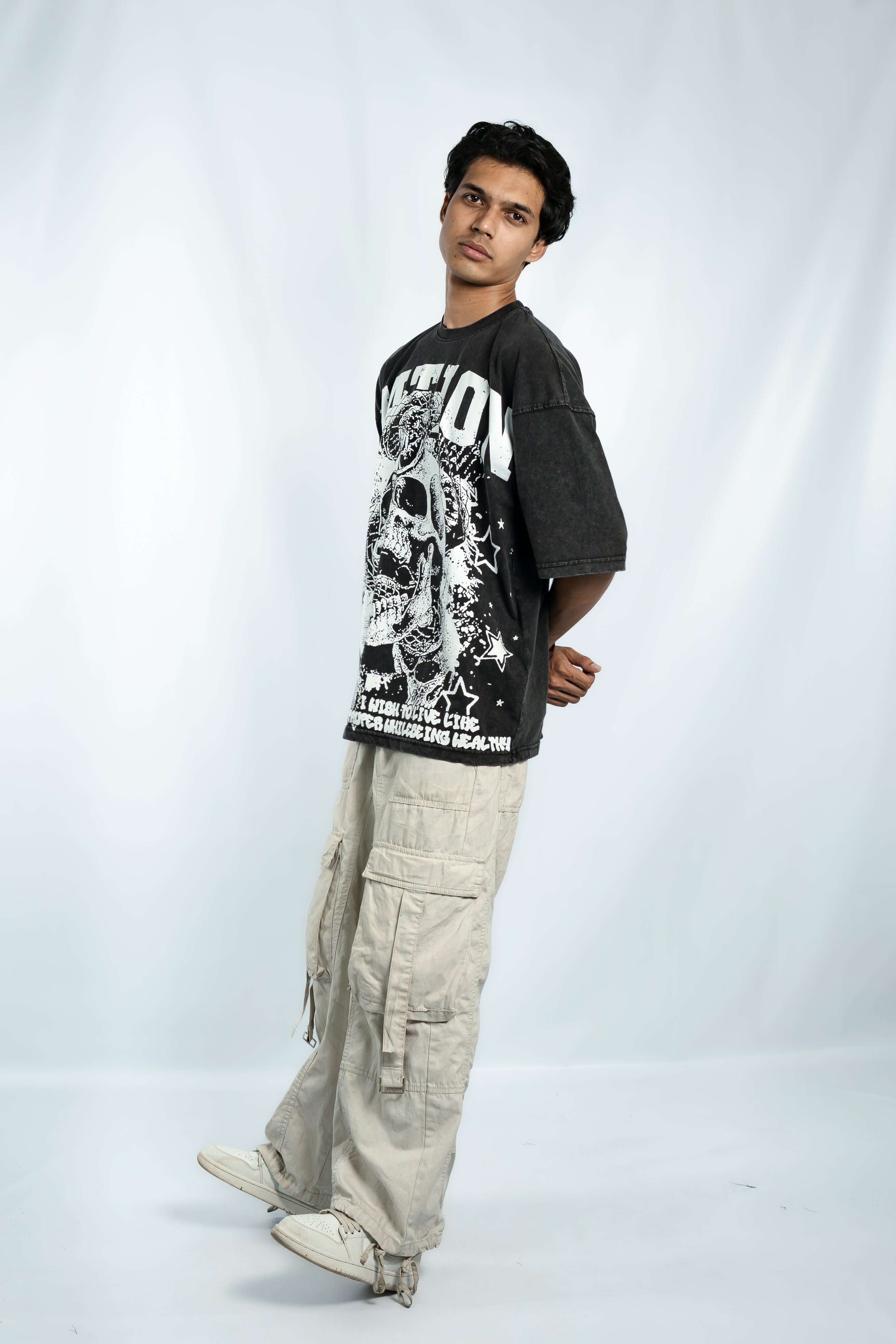 Nation Acid Wash Drop Shoulder T-Shirt