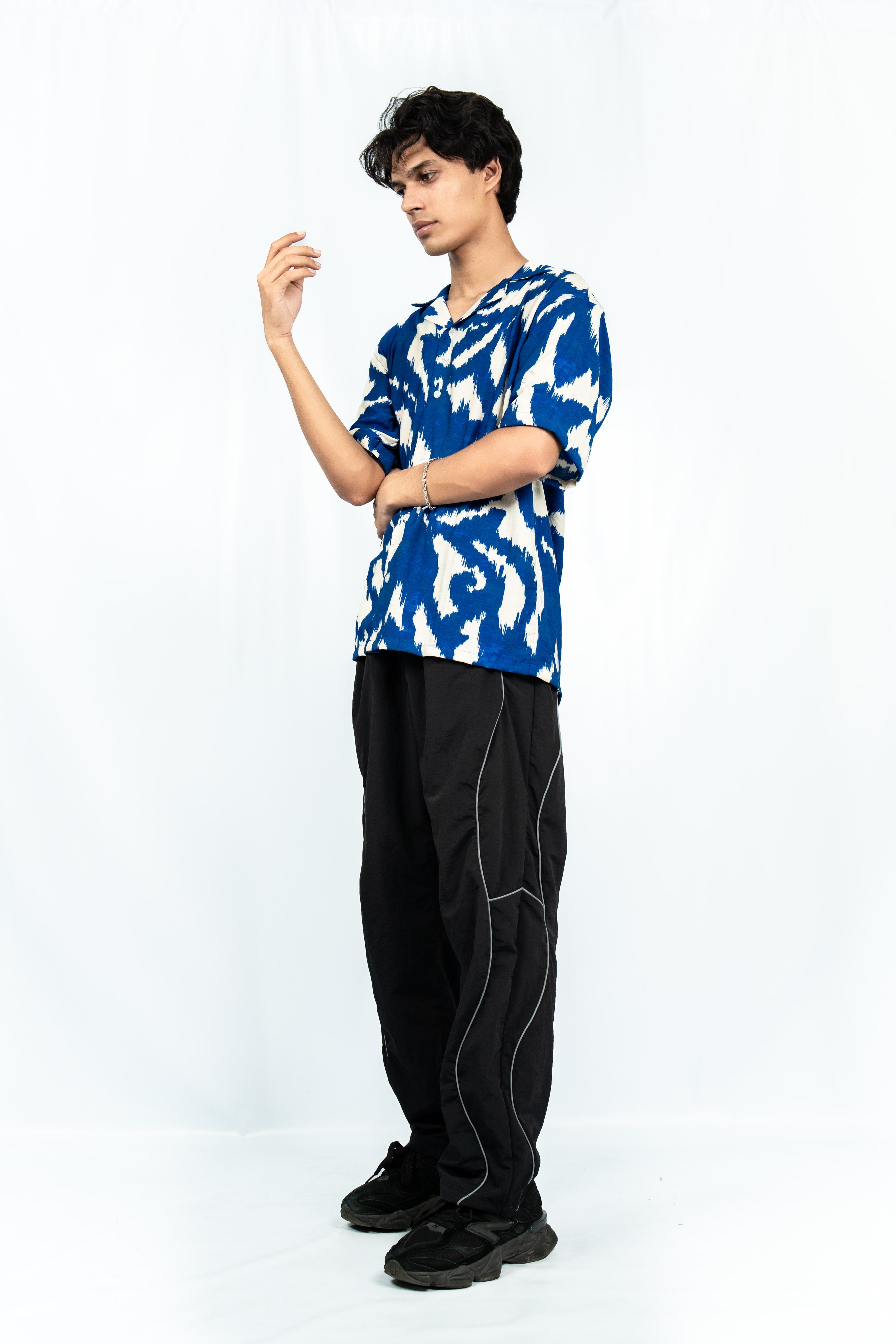Blue Cuban Collar Shirt