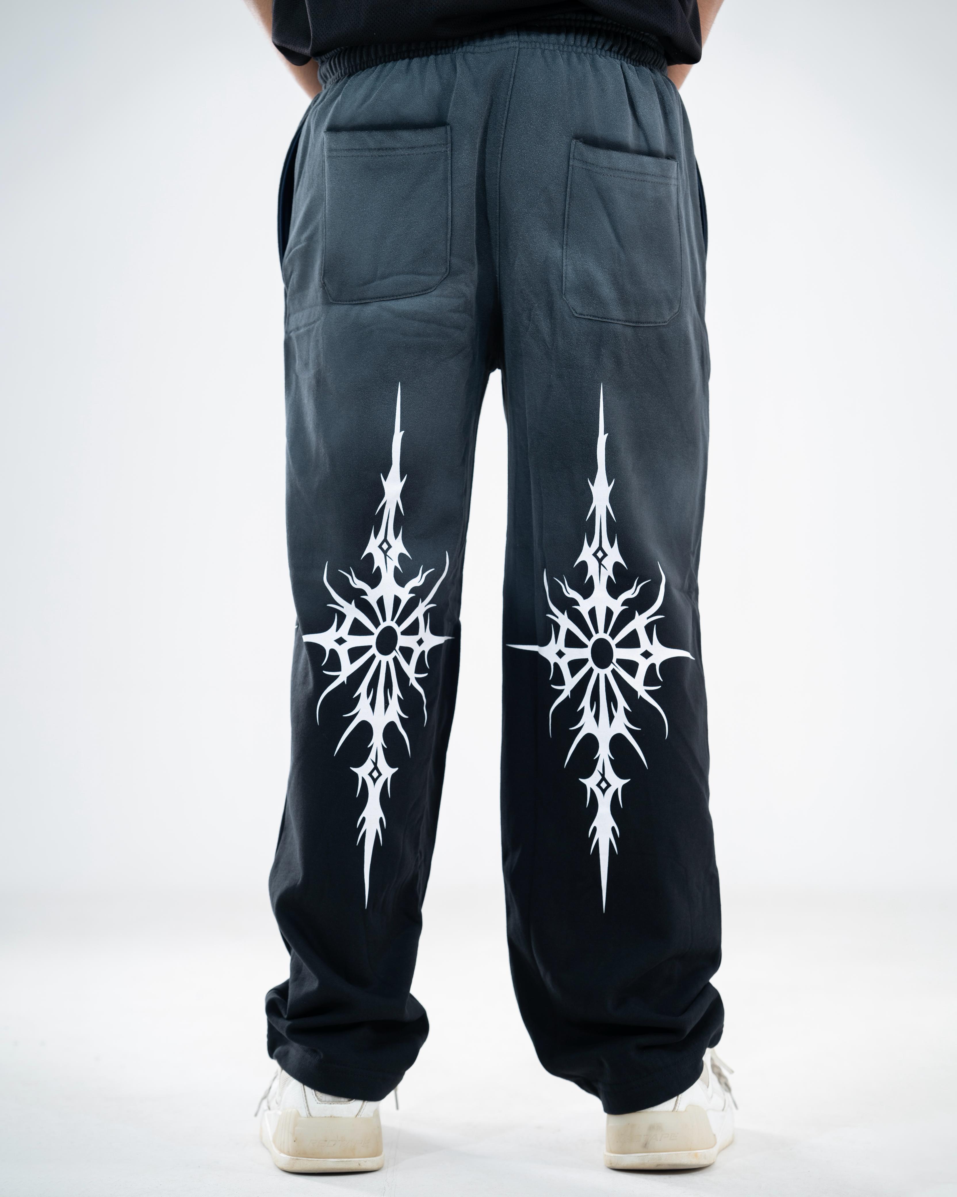 Spray Painted Sun Fade Style Baggy Jogger Pant