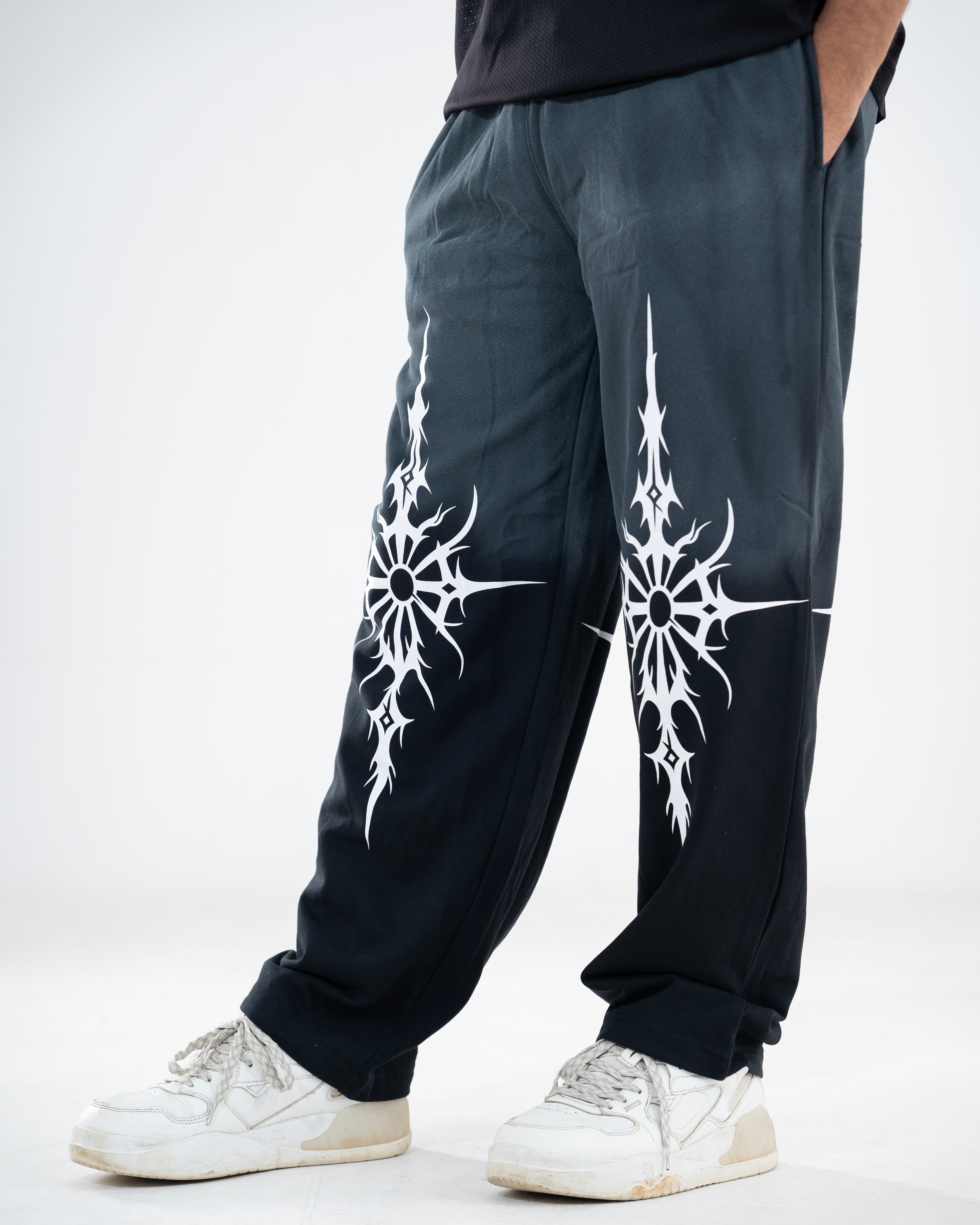 Spray Painted Sun Fade Style Baggy Jogger Pant