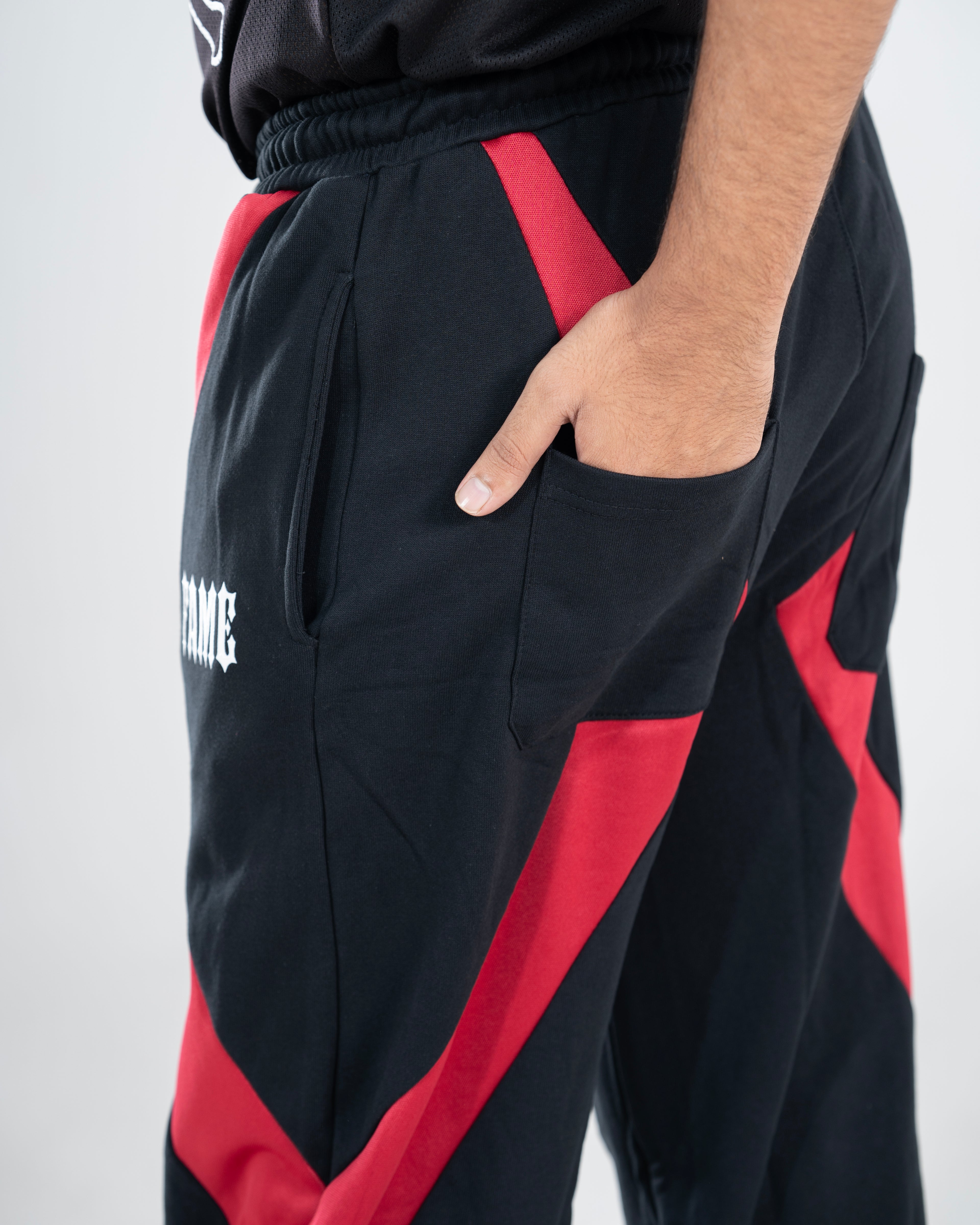 Black And Red Joggers Pant