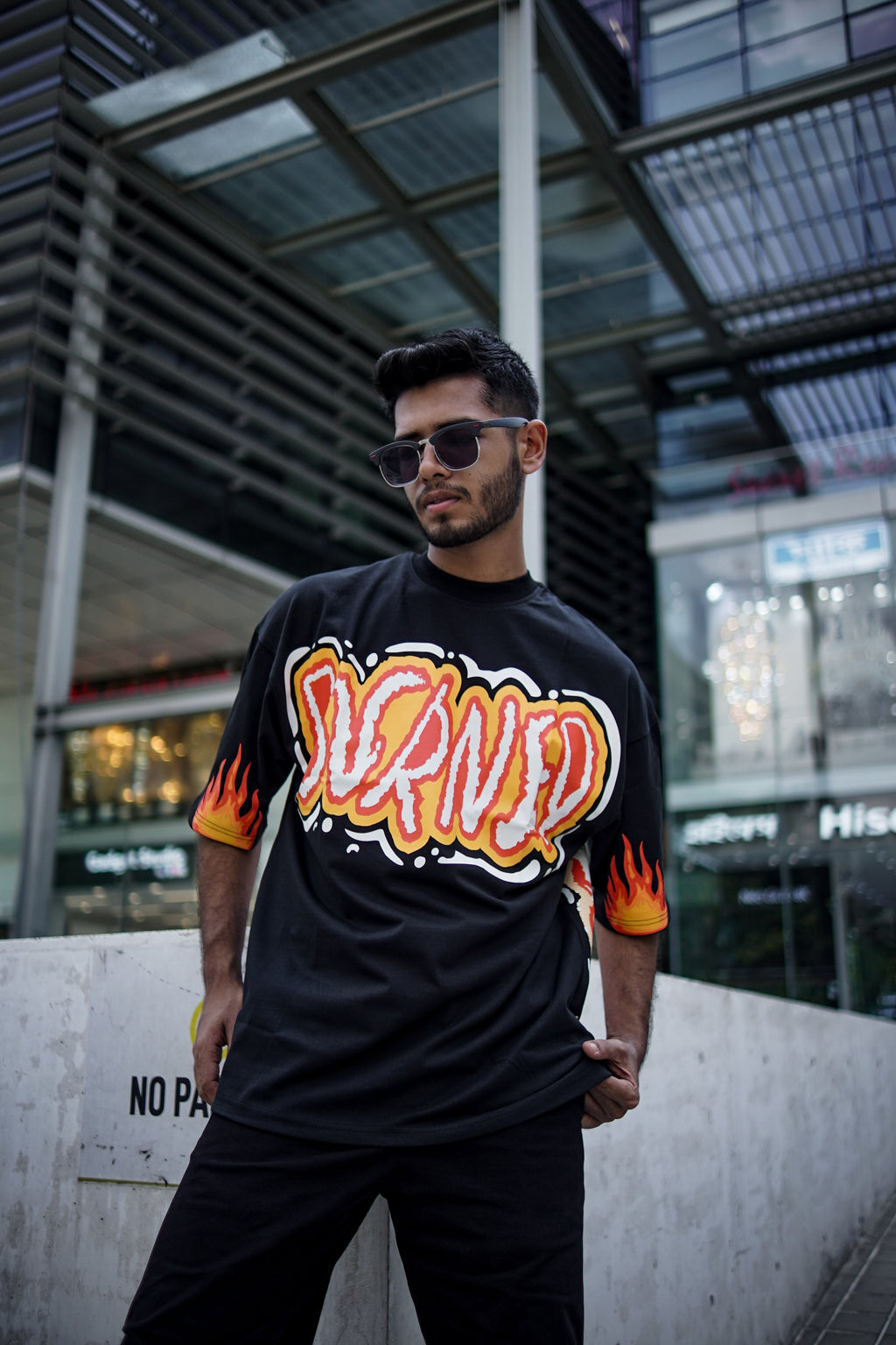 Burned Drop Shoulder T-Shirt