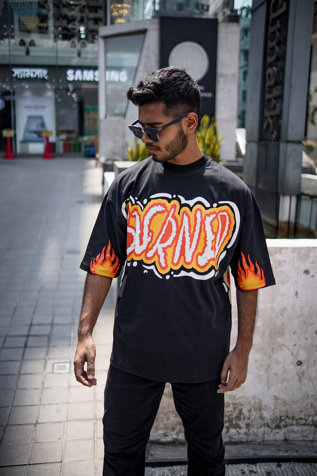 Burned Drop Shoulder T-Shirt