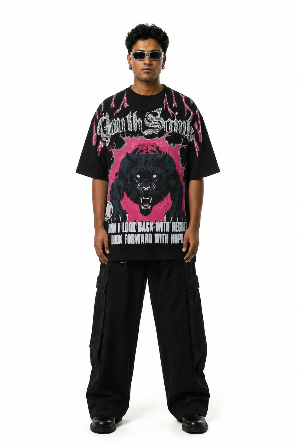 Thunder Black Panther Drop Shoulder T-Shirt