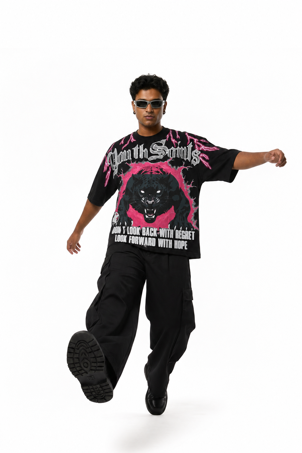Thunder Black Panther Drop Shoulder T-Shirt