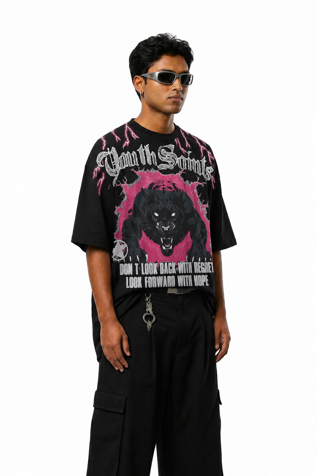 Thunder Black Panther Drop Shoulder T-Shirt