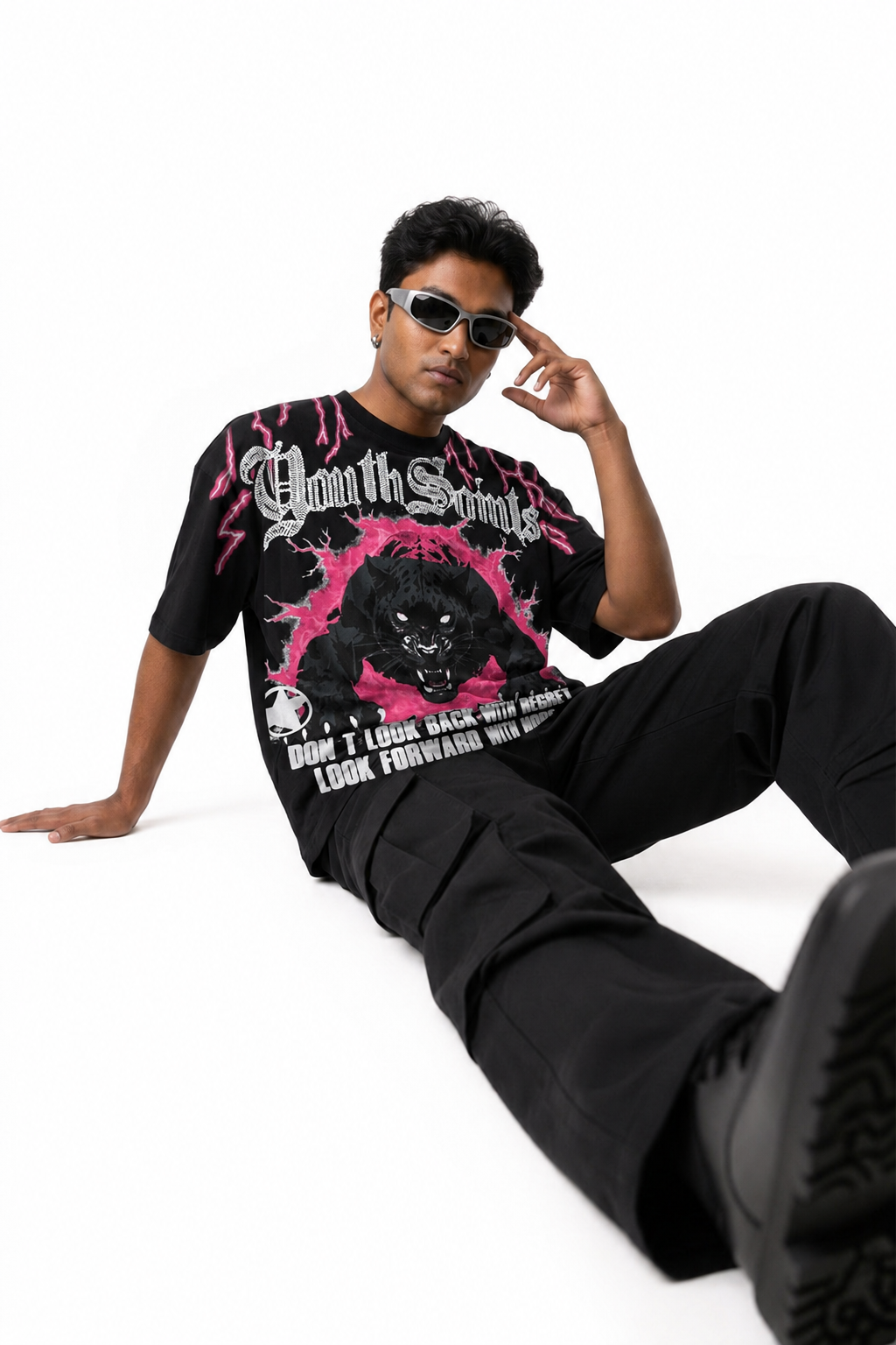 Thunder Black Panther Drop Shoulder T-Shirt
