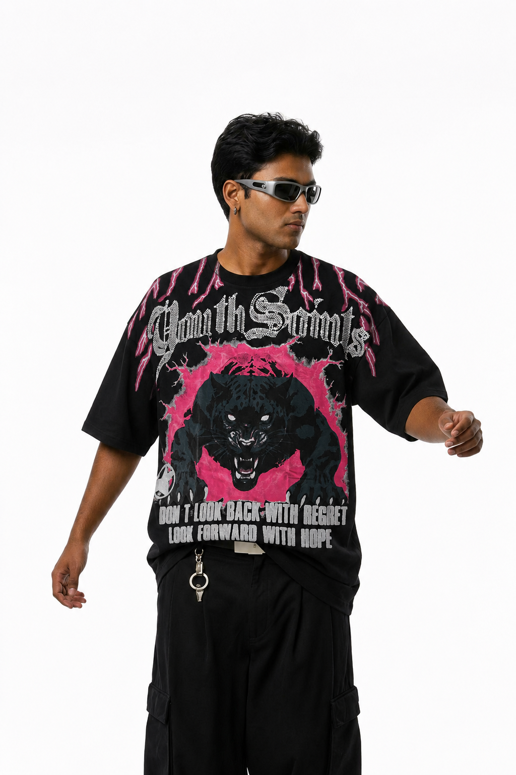 Thunder Black Panther Drop Shoulder T-Shirt