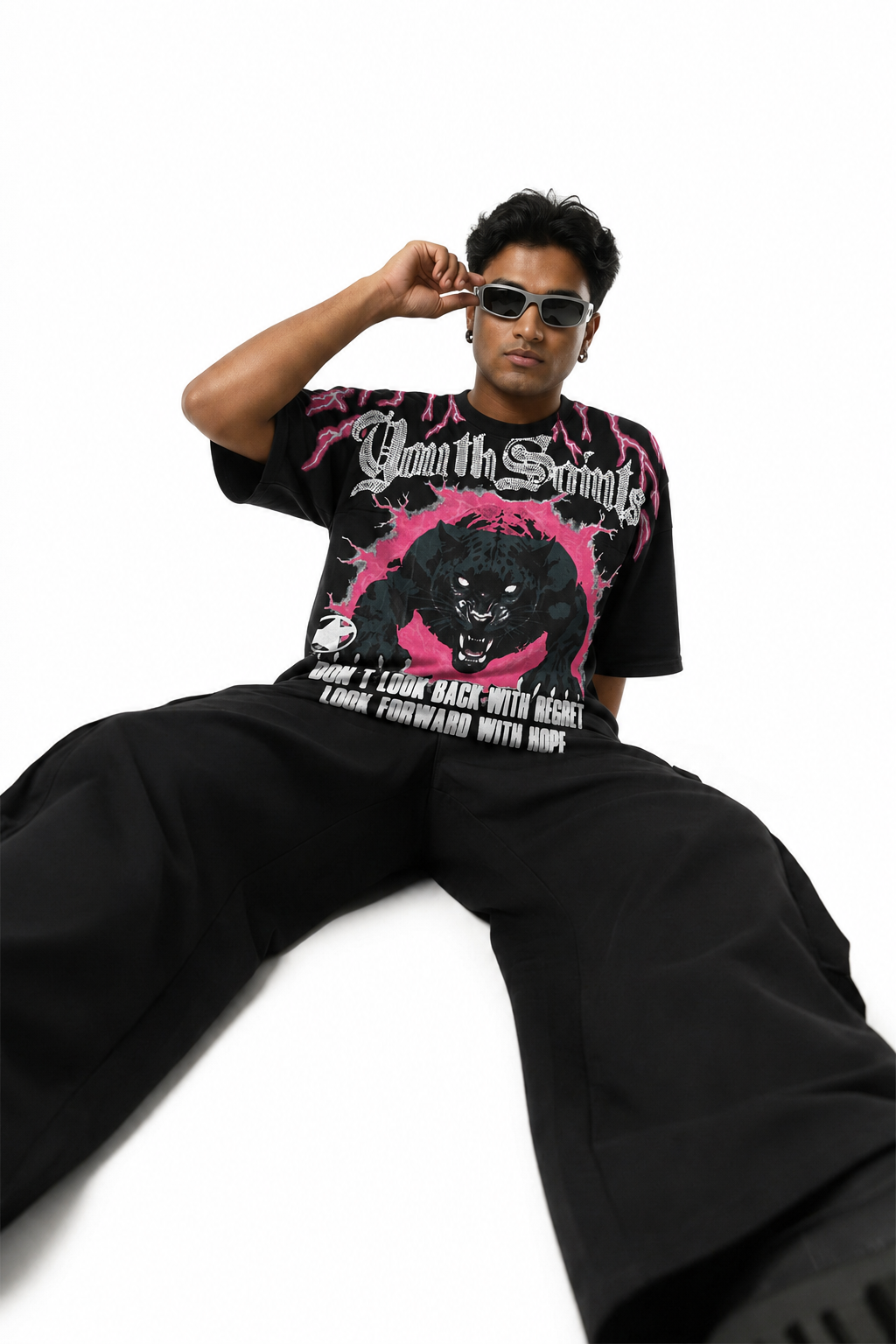 Thunder Black Panther Drop Shoulder T-Shirt