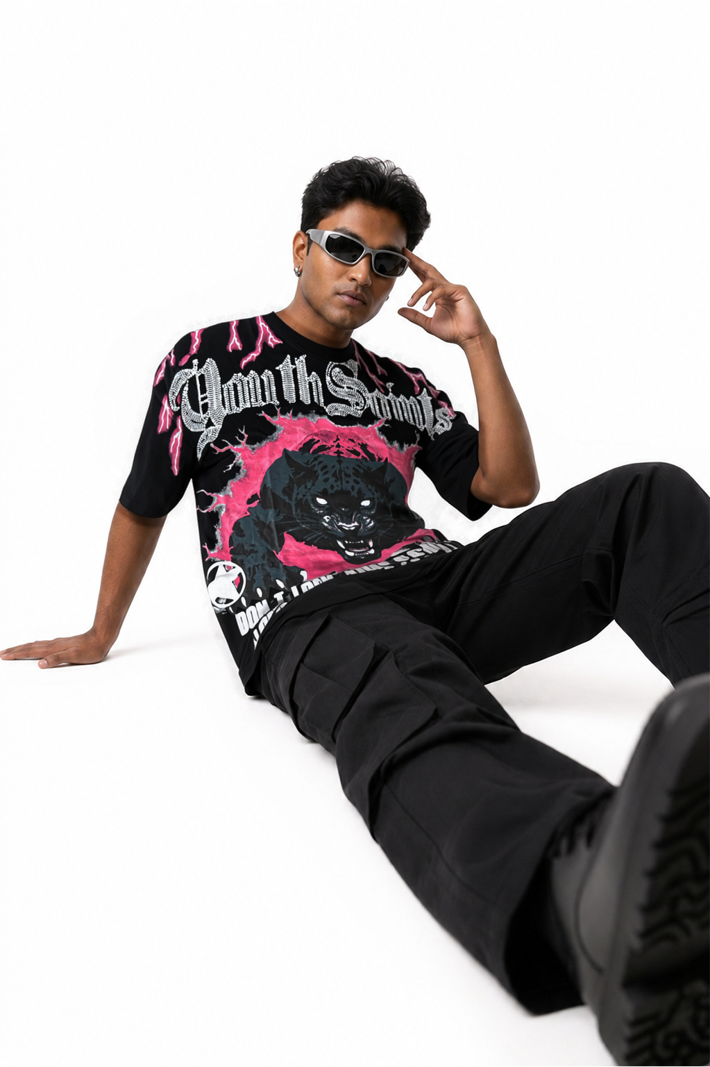 Thunder Black Panther Drop Shoulder T-Shirt