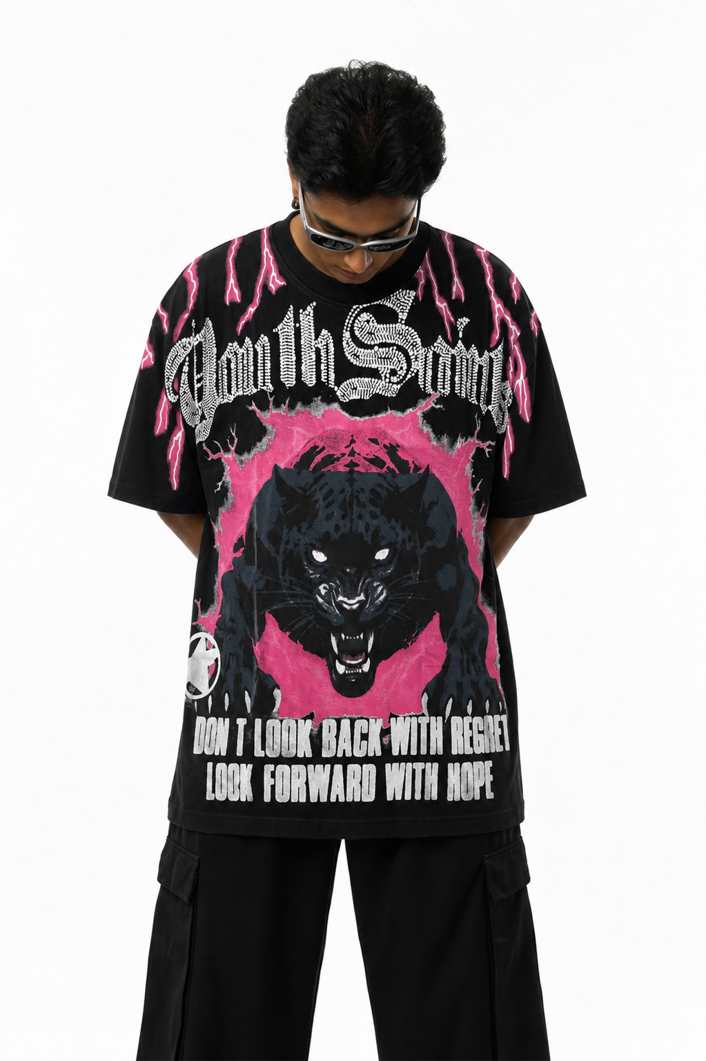 Thunder Black Panther Drop Shoulder T-Shirt