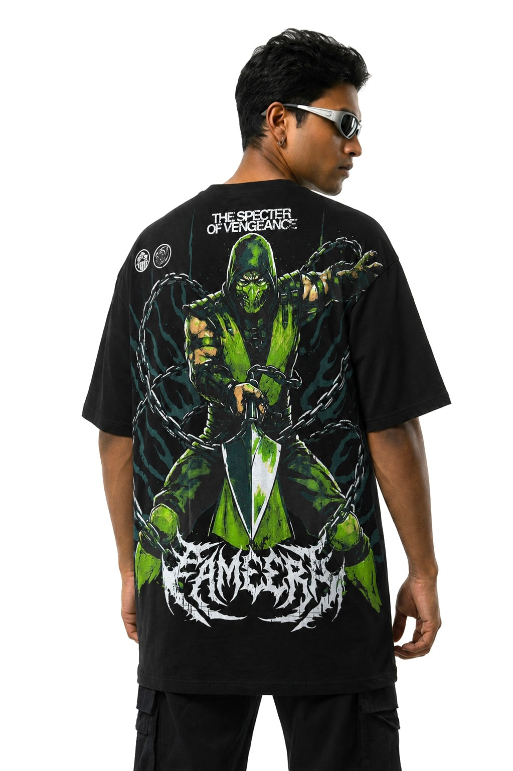 Mortal Kombat Drop Shoulder T-Shirt Green