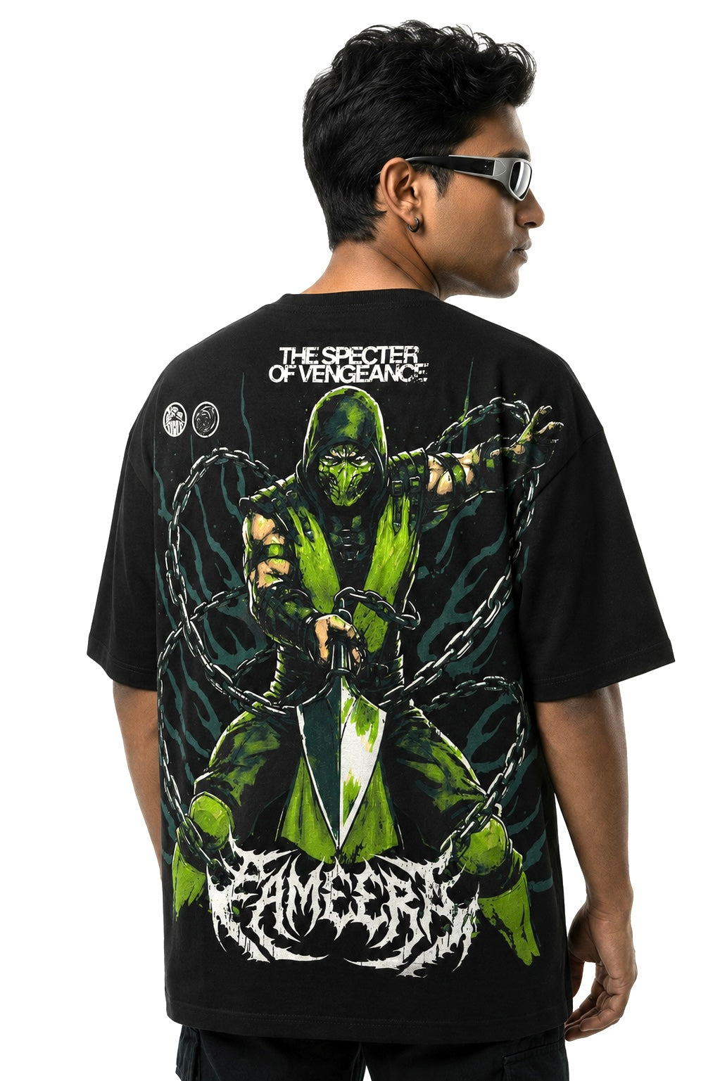 Mortal Kombat Drop Shoulder T-Shirt Green