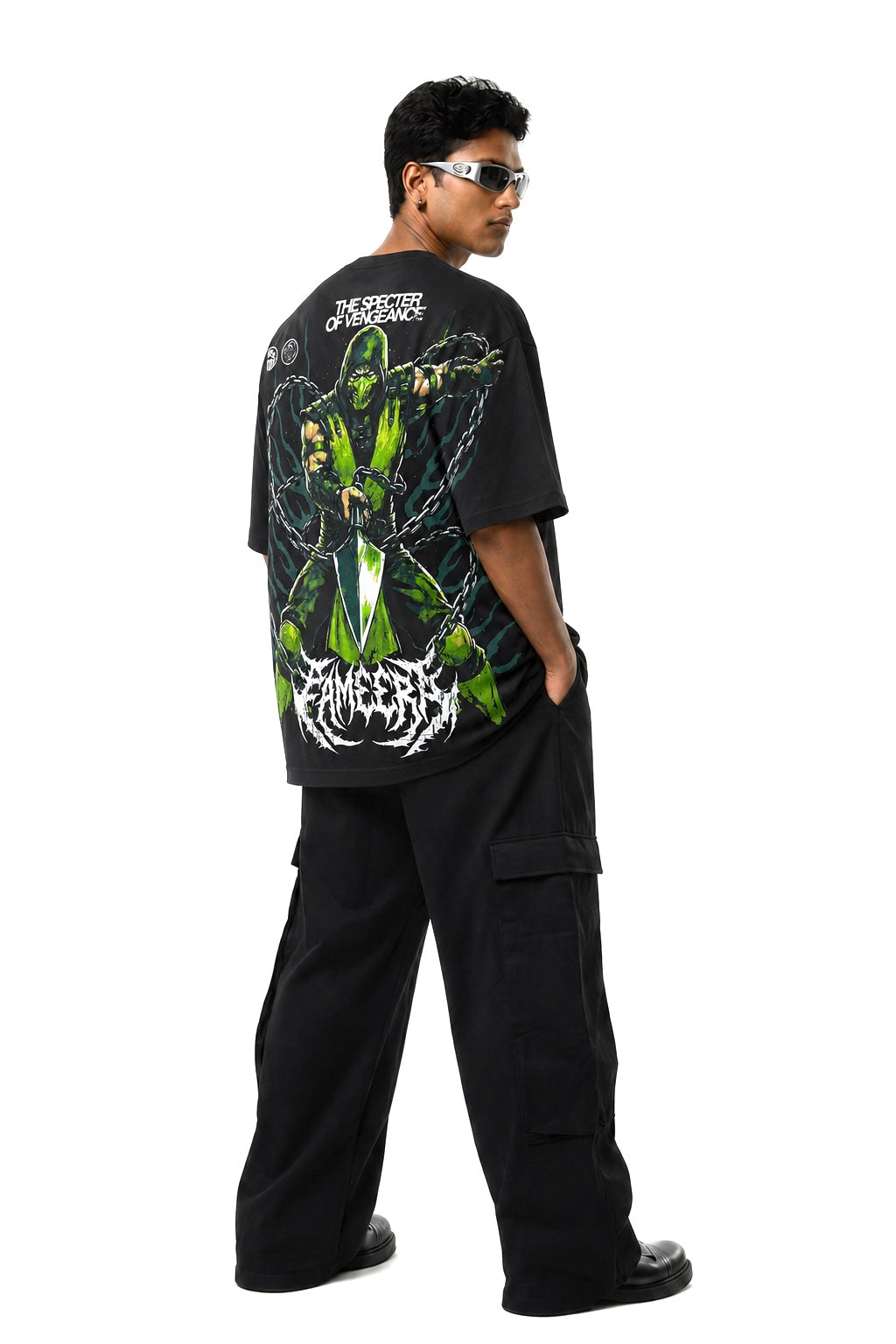 Mortal Kombat Drop Shoulder T-Shirt Green