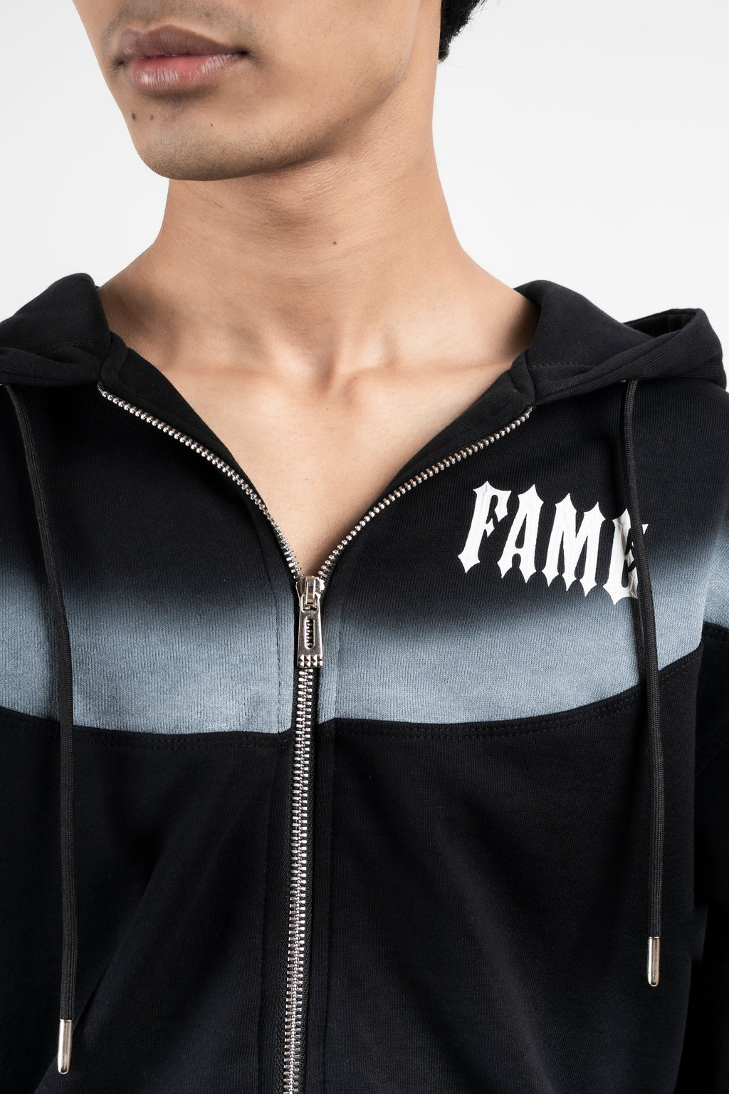 Black Spray Zipper Hoodie