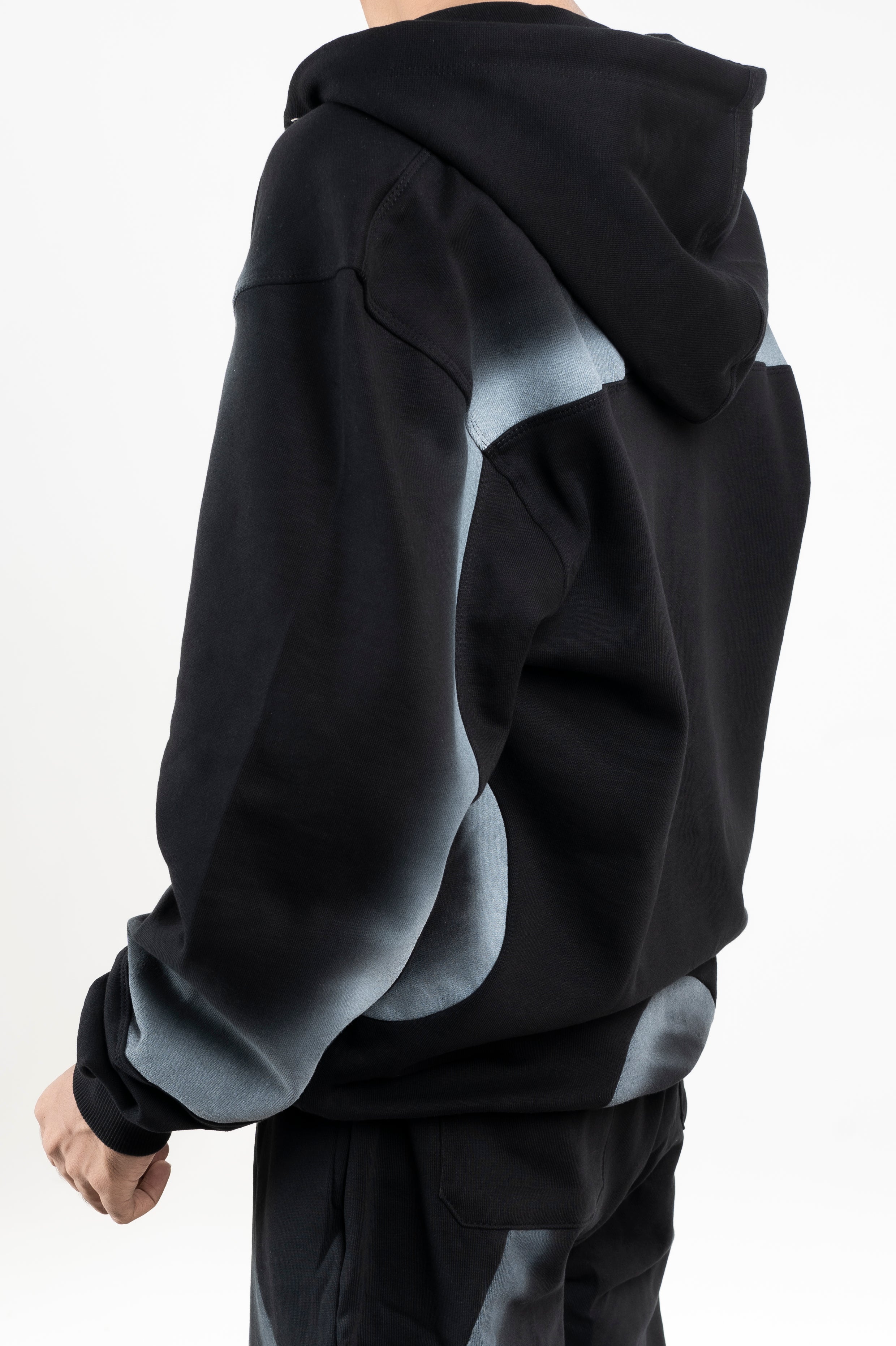 Black Spray Zipper Hoodie