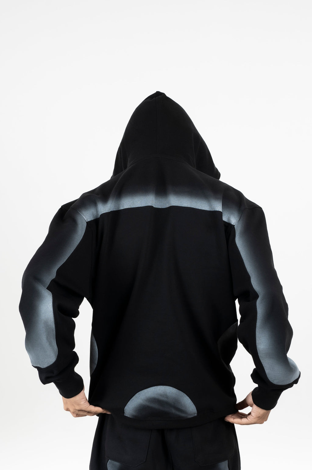 Black Spray Zipper Hoodie