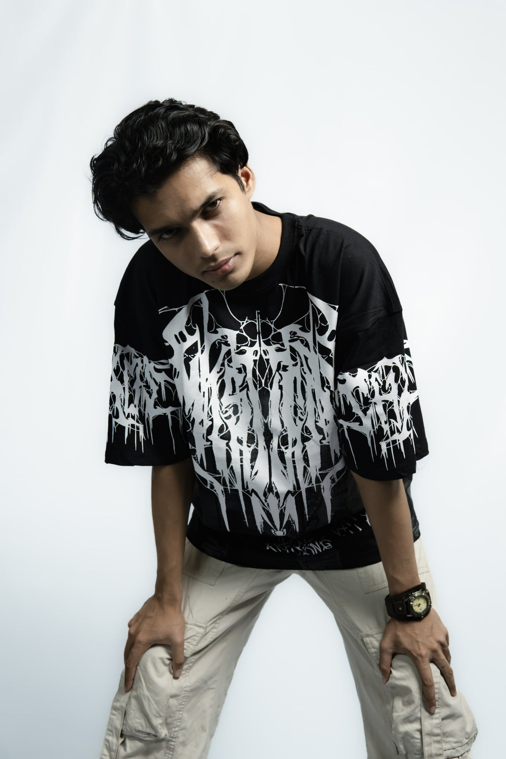 White BL00D Drop Shoulder T-Shirt