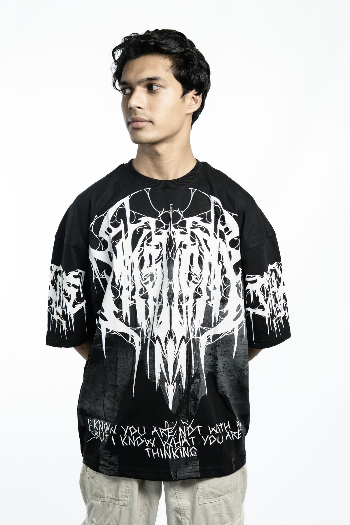 White BL00D Drop Shoulder T-Shirt