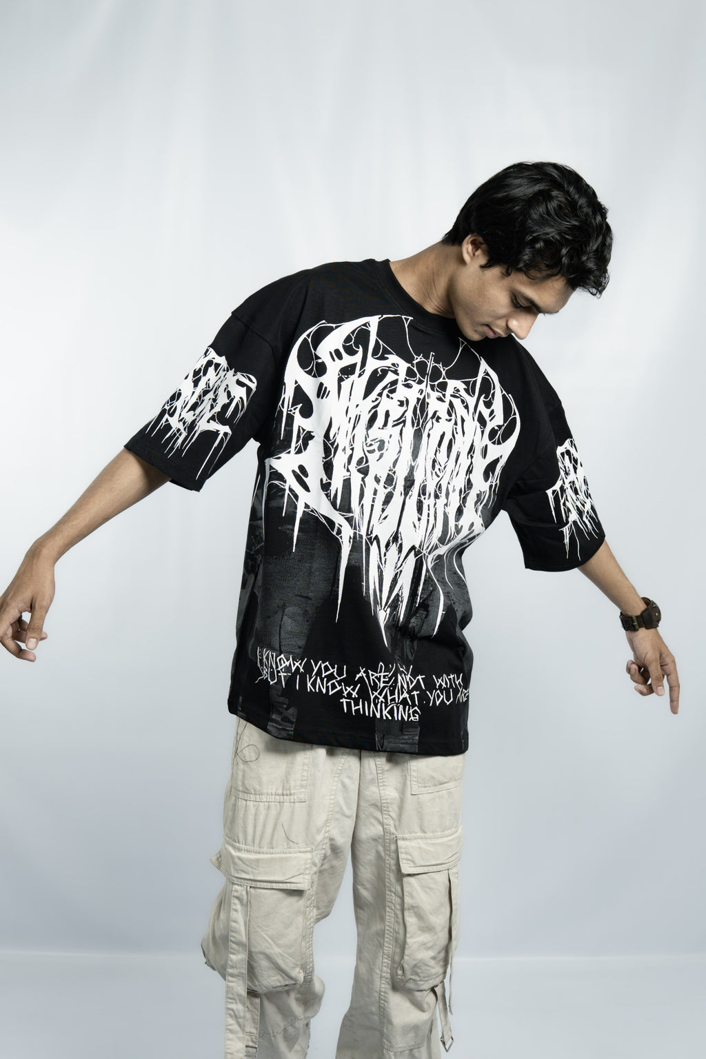 White BL00D Drop Shoulder T-Shirt