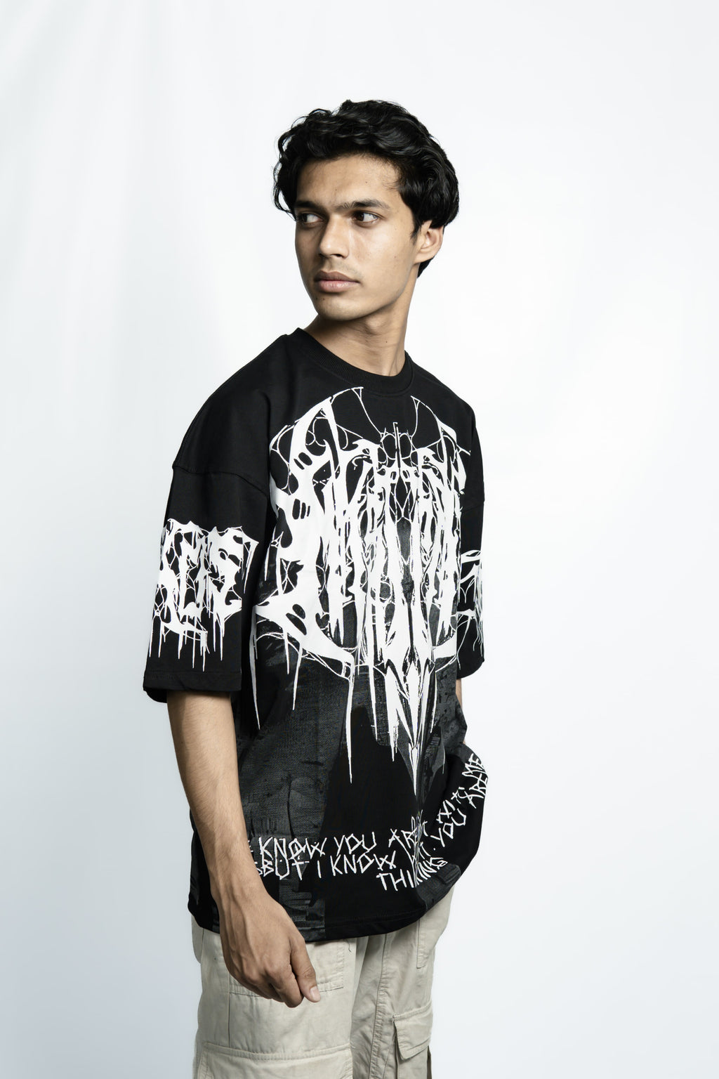White BL00D Drop Shoulder T-Shirt
