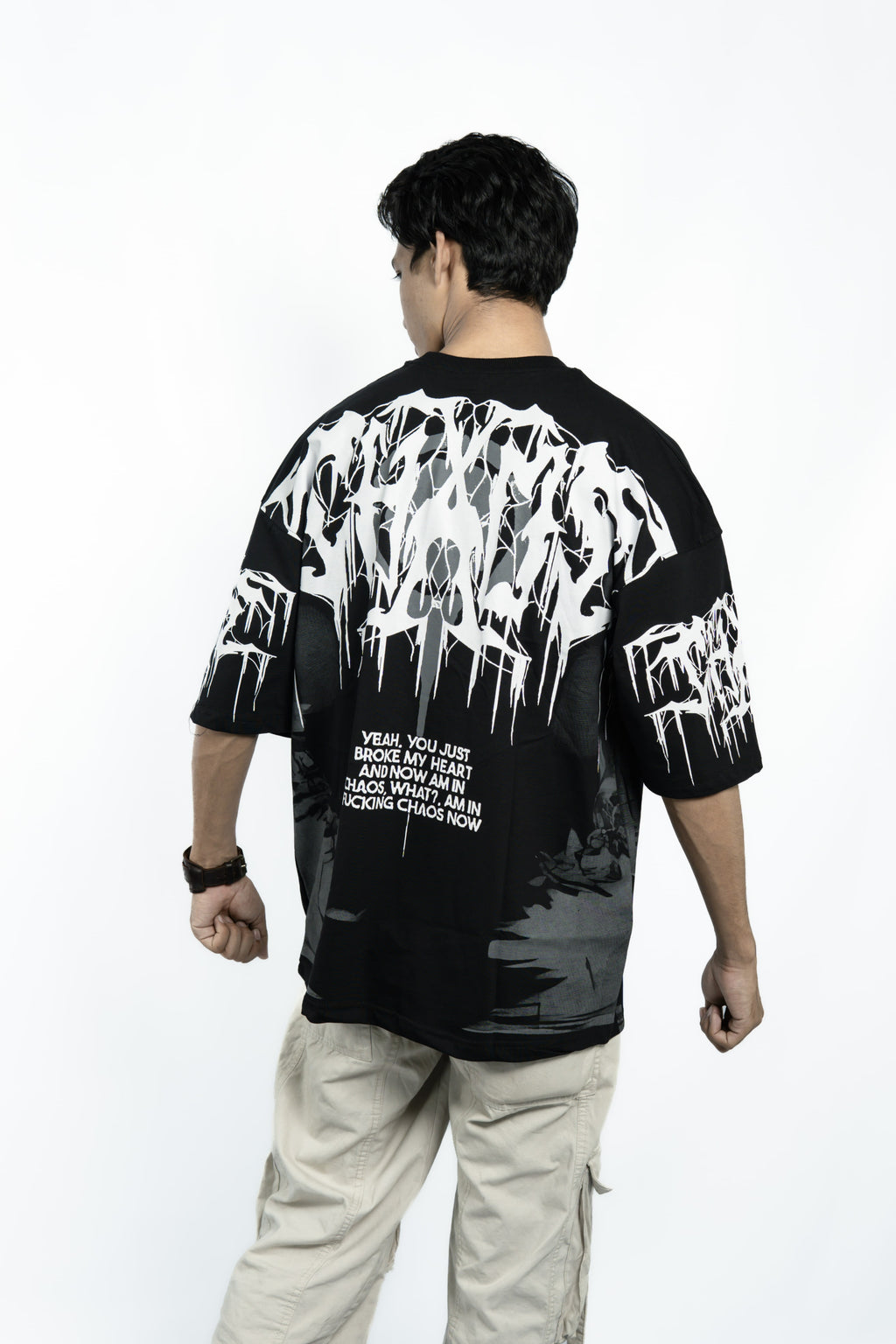 White BL00D Drop Shoulder T-Shirt