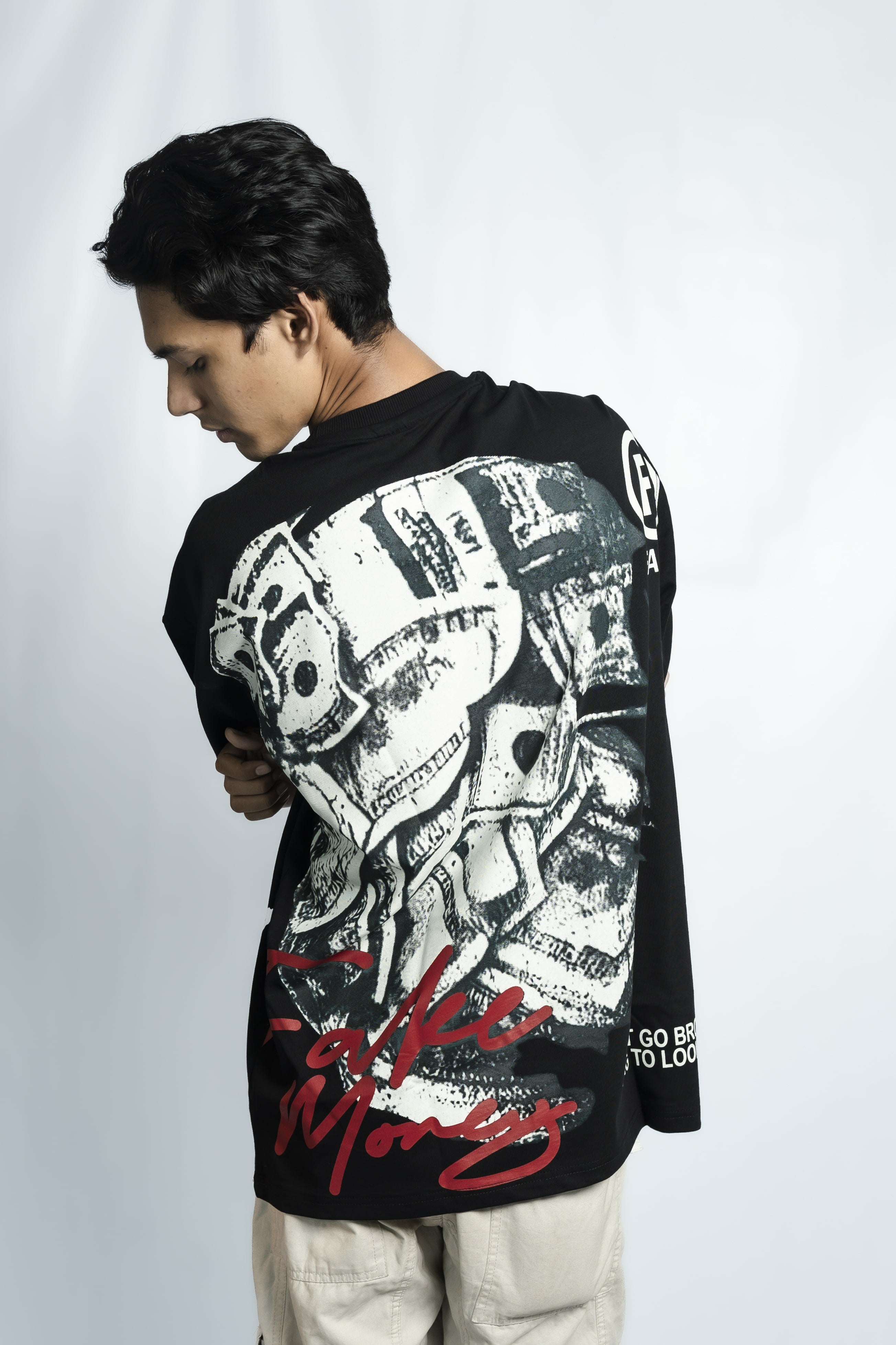 Fake Money Drop Shoulder T-Shirt