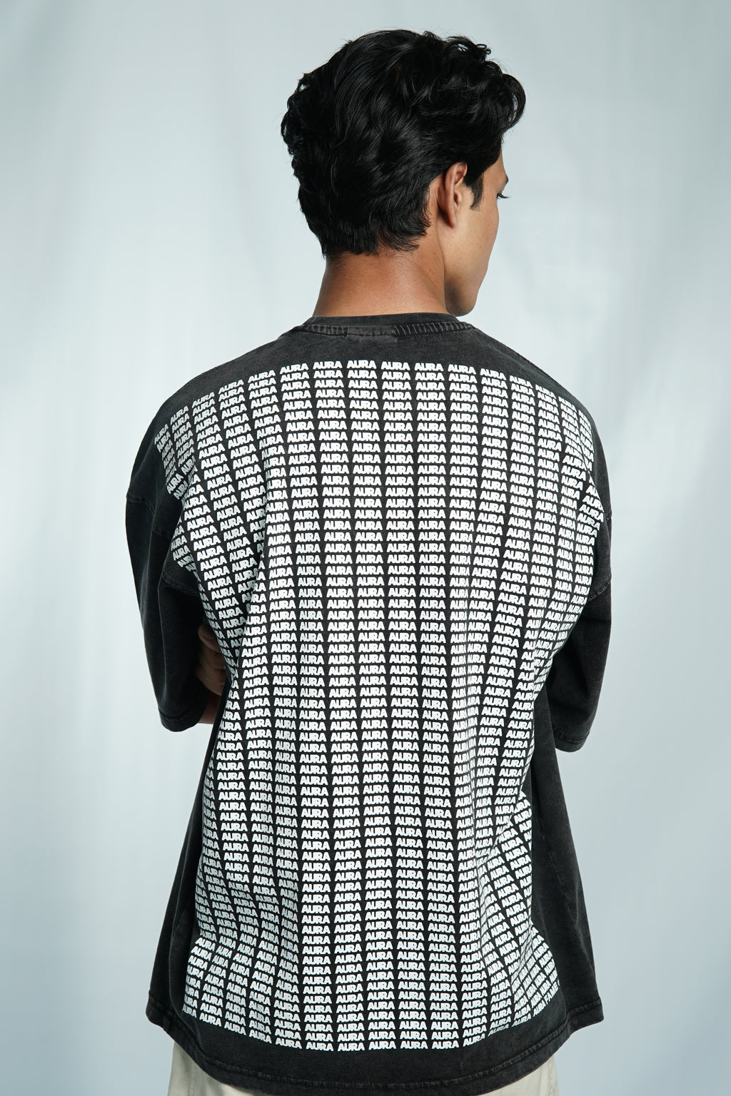 Aura Acid Wash Drop Shoulder T-Shirt