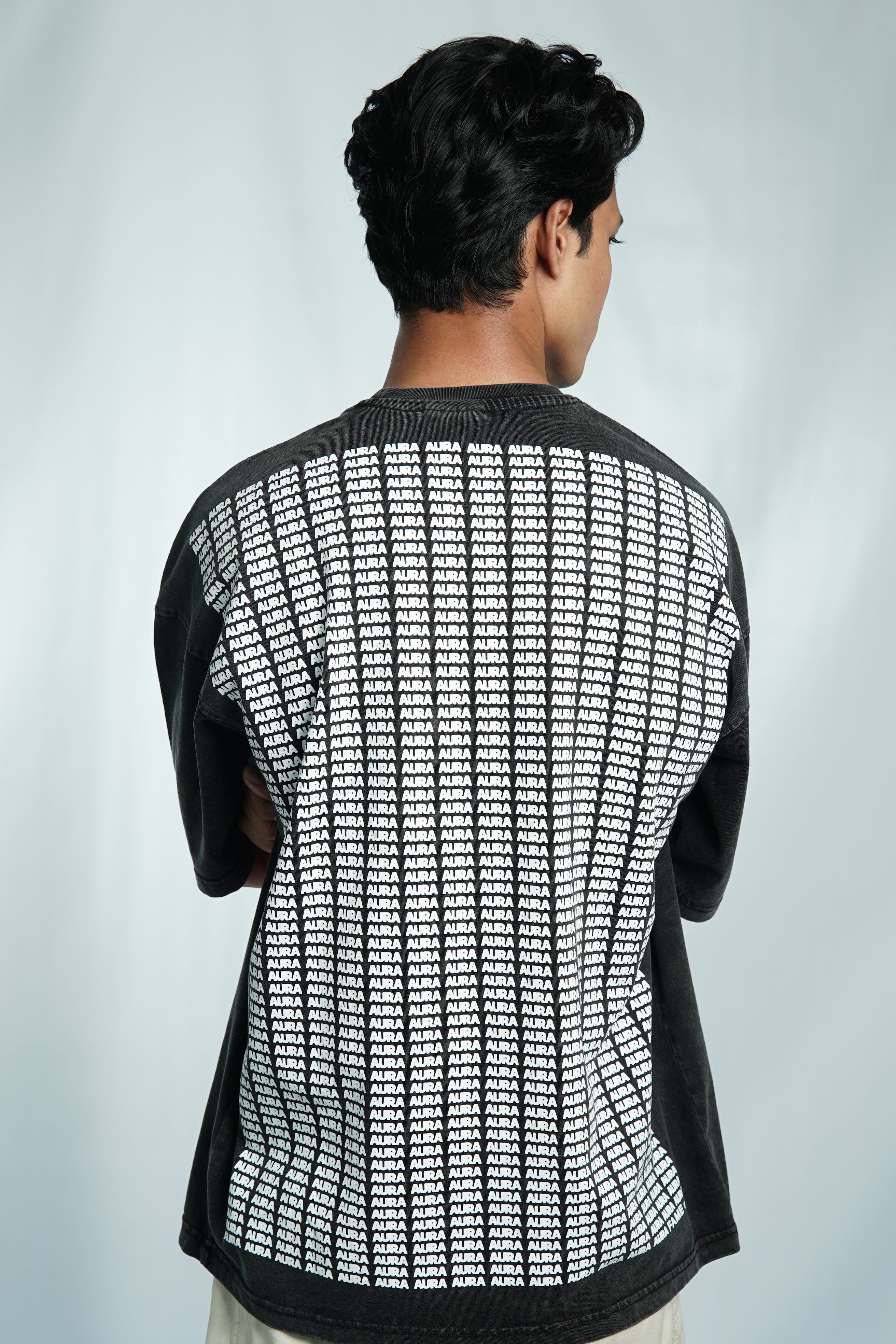 Aura Acid Wash Drop Shoulder T-Shirt