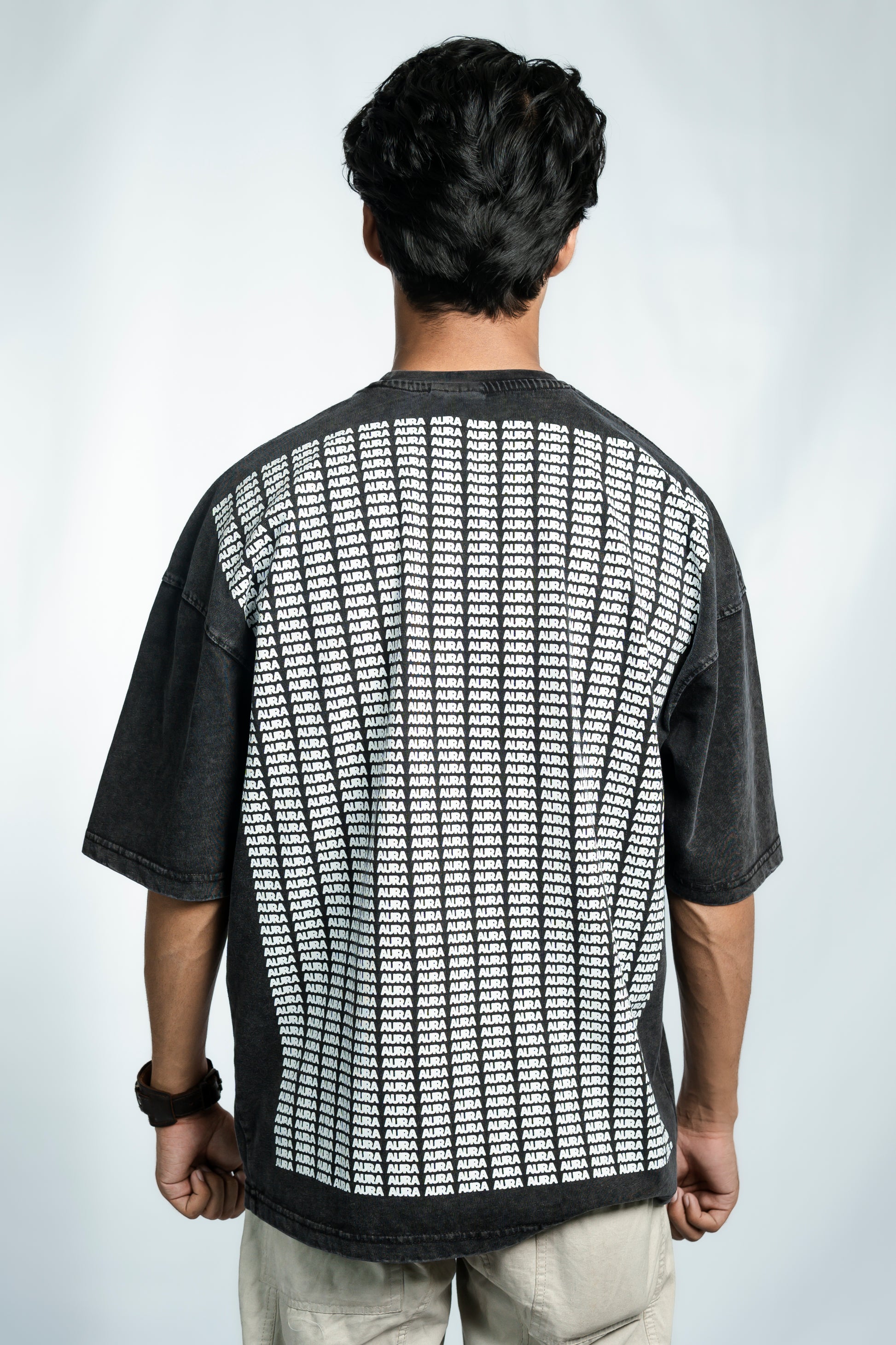 Aura Acid Wash Drop Shoulder T-Shirt