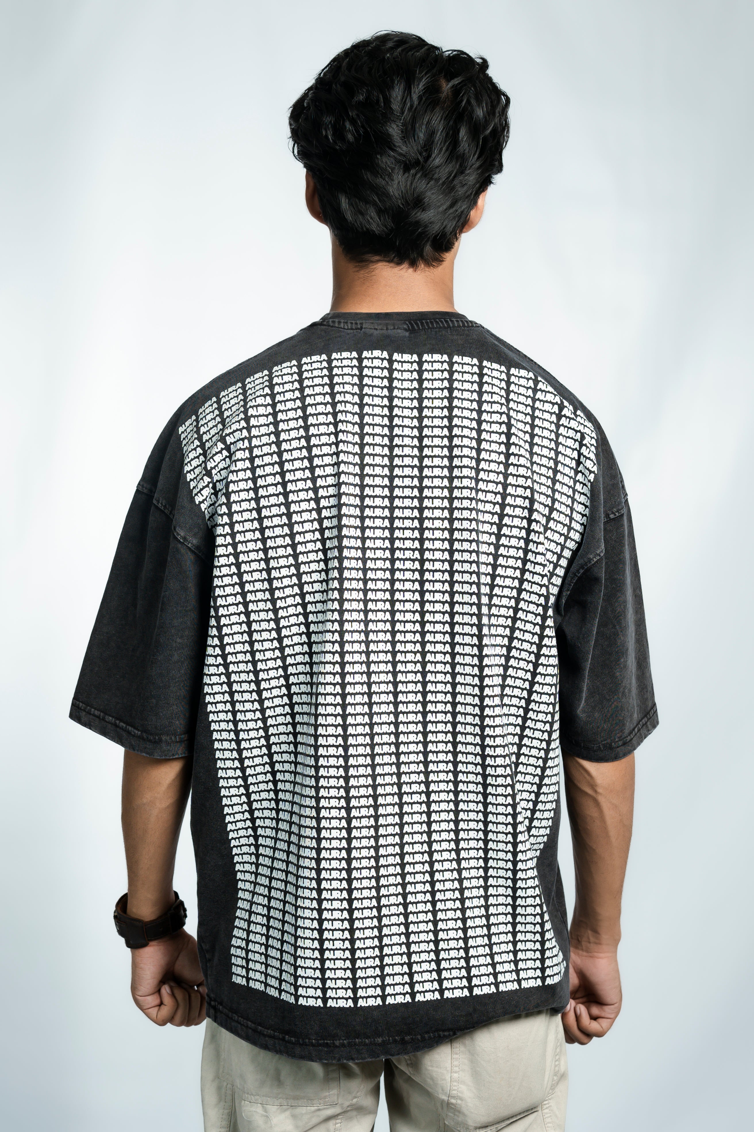 Aura Acid Wash Drop Shoulder T-Shirt