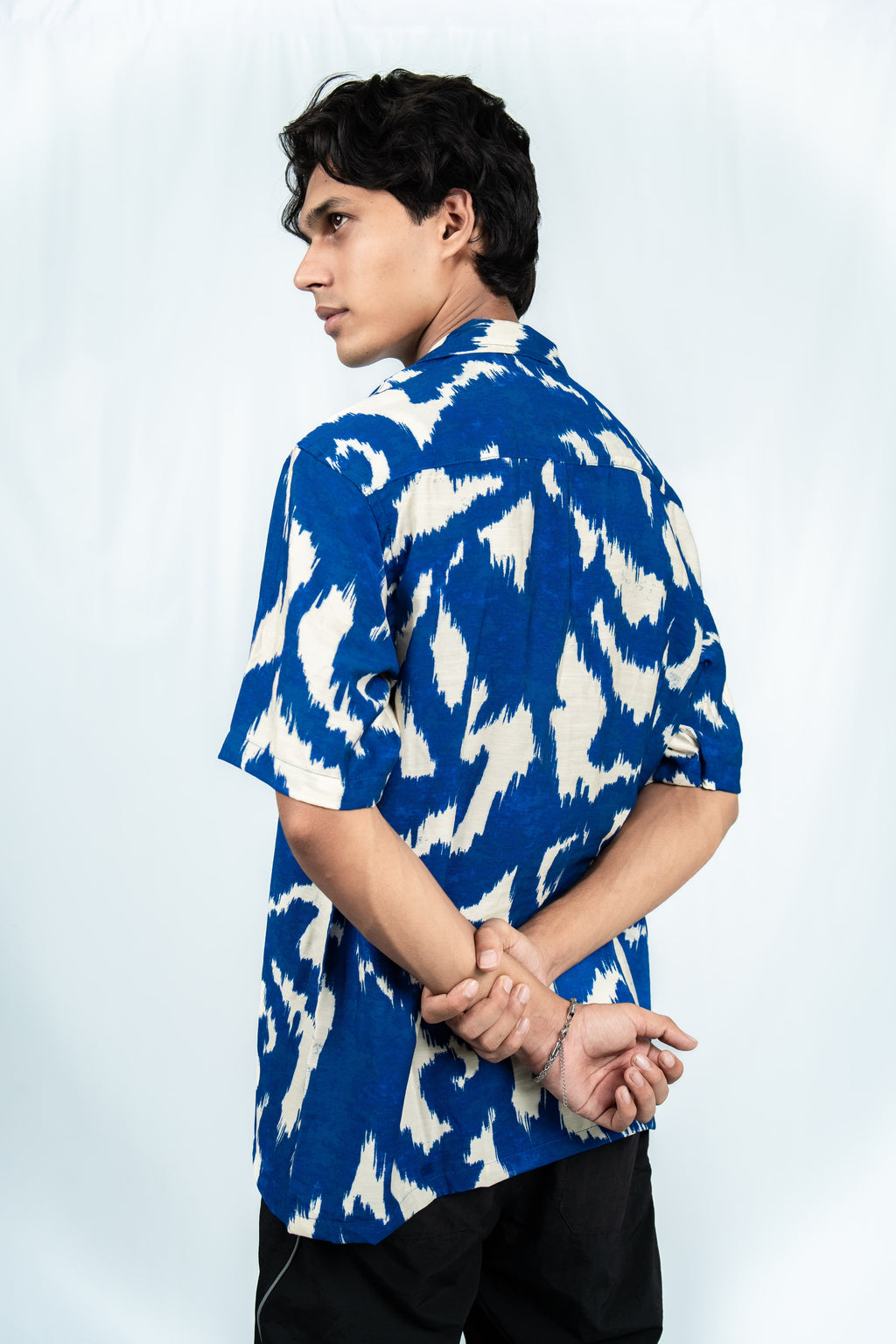 Blue Cuban Collar Shirt