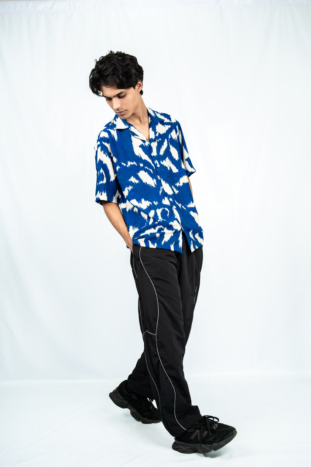 Blue Cuban Collar Shirt