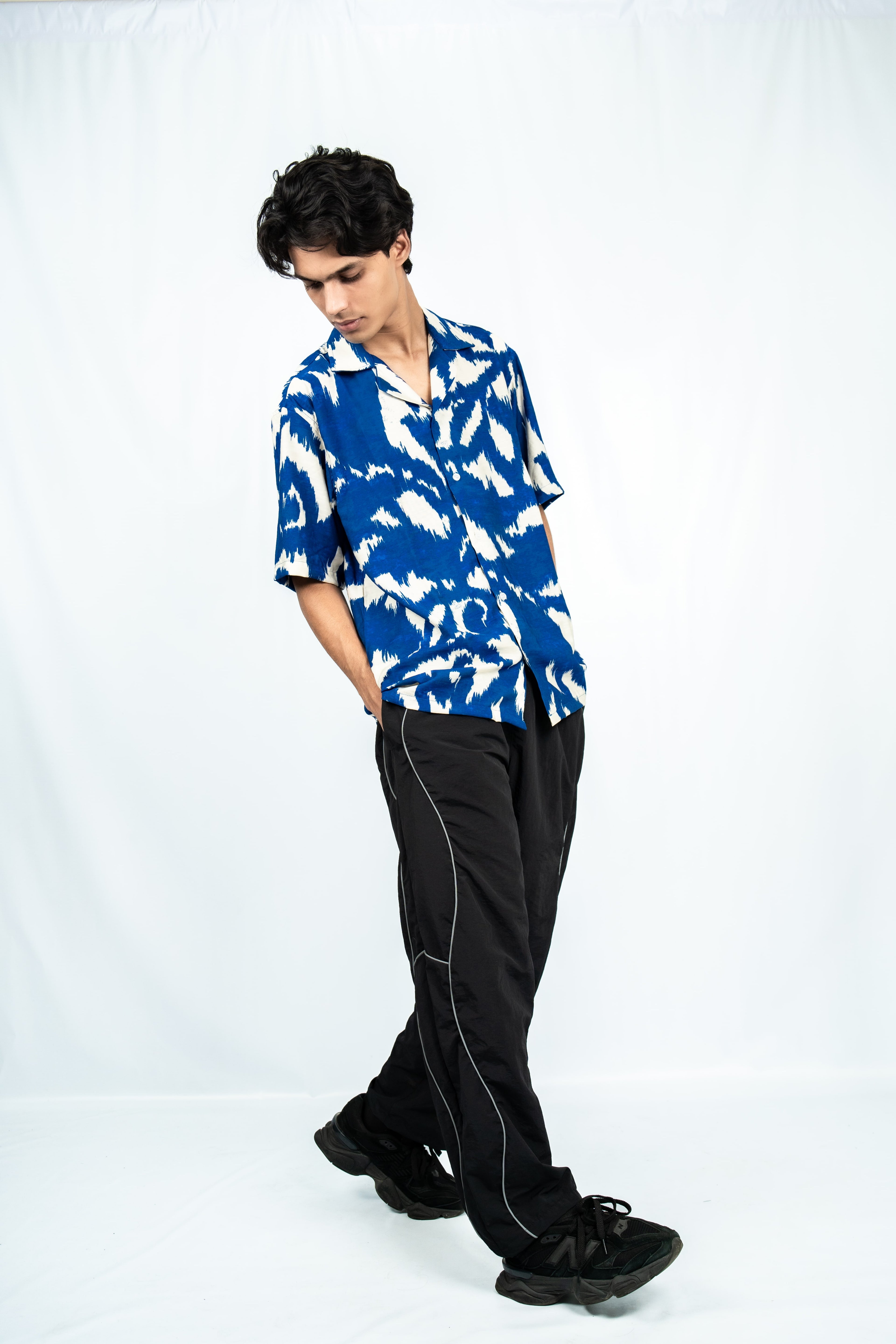 Blue Cuban Collar Shirt