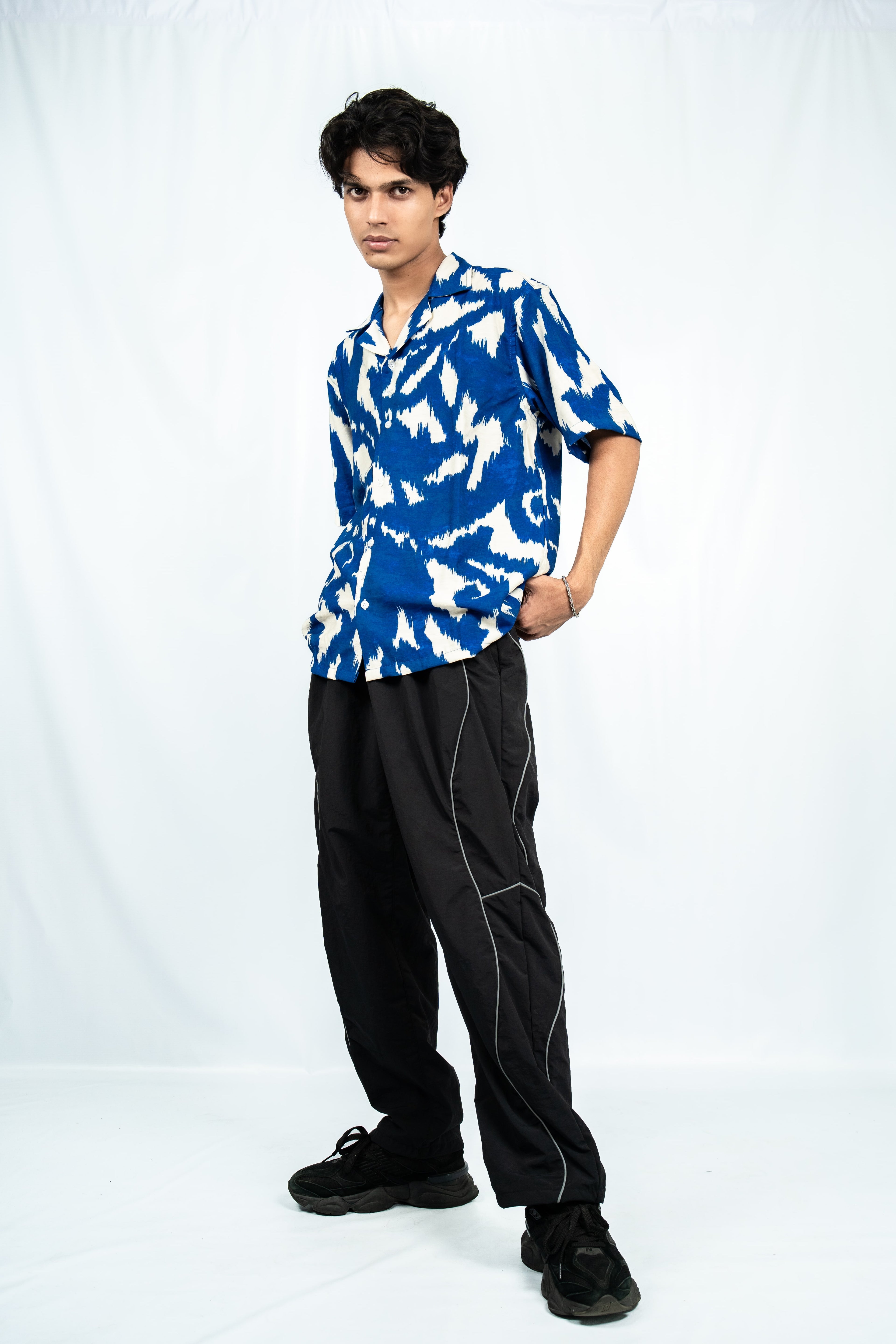 Blue Cuban Collar Shirt