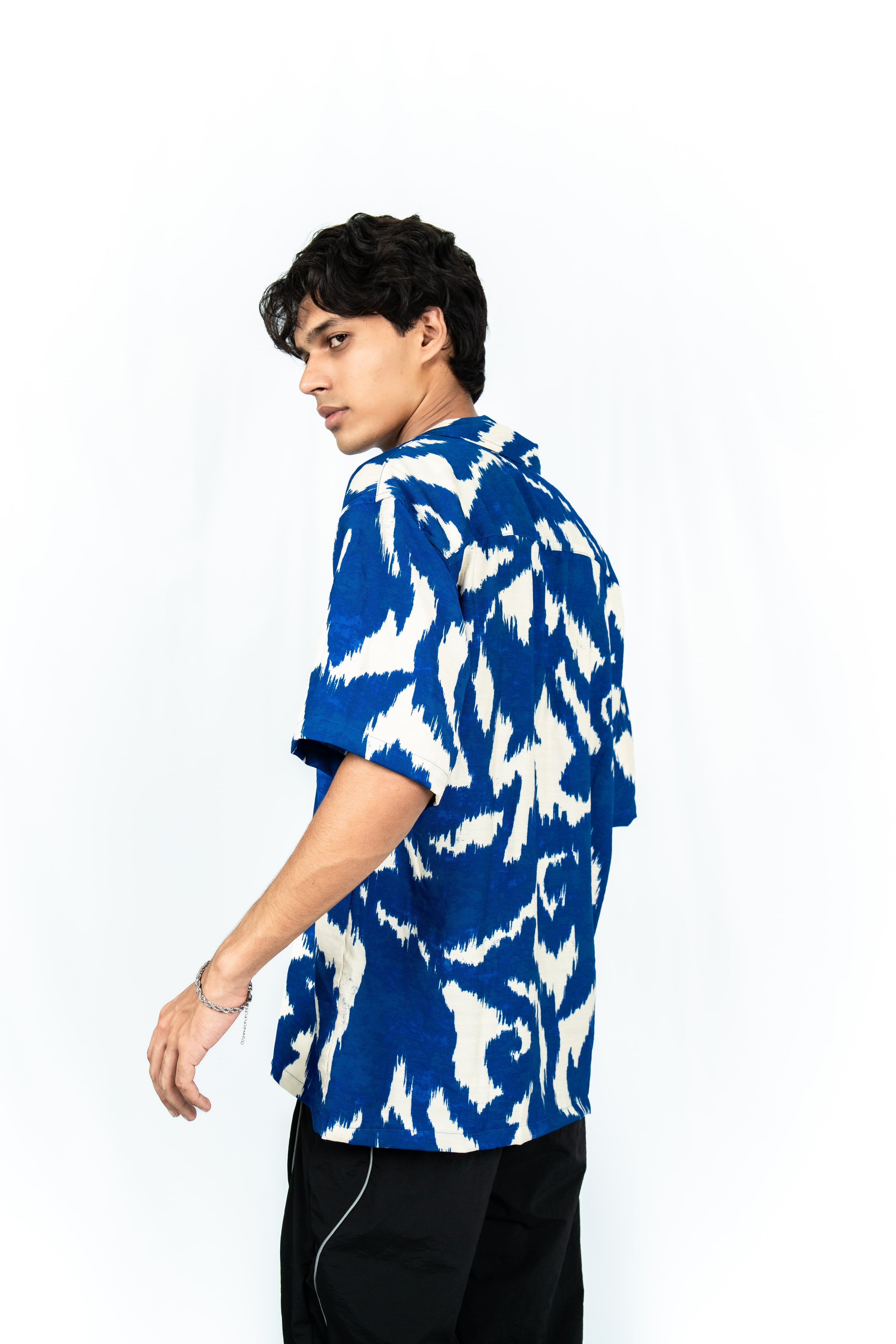 Blue Cuban Collar Shirt