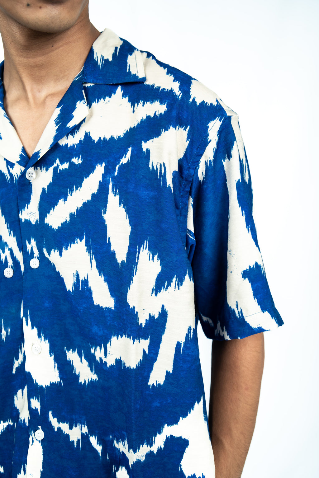 Blue Cuban Collar Shirt