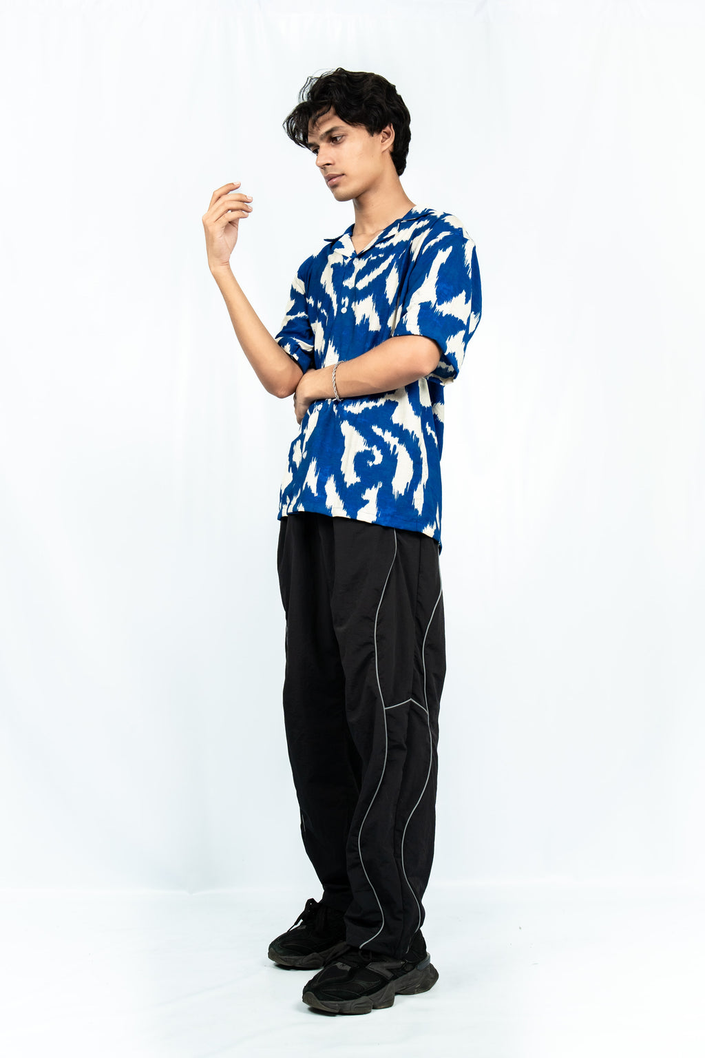 Blue Cuban Collar Shirt