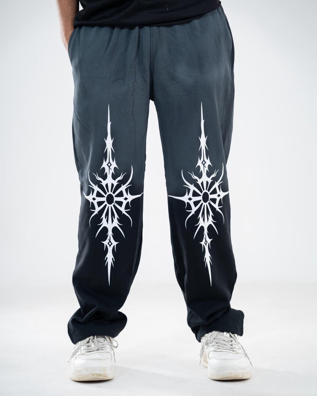 Spray Painted Sun Fade Style Baggy Jogger Pant