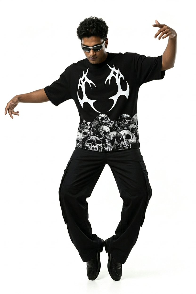 Skeleton Drop Shoulder T-Shirt