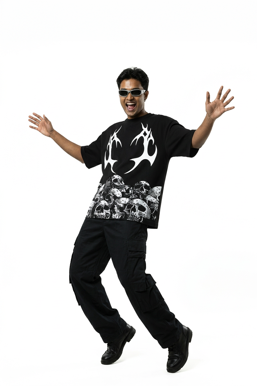 Skeleton Drop Shoulder T-Shirt