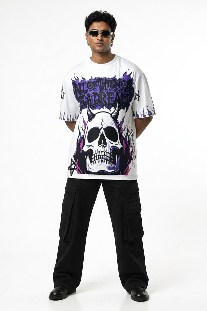 Dream White Drop Shoulder T-Shirt