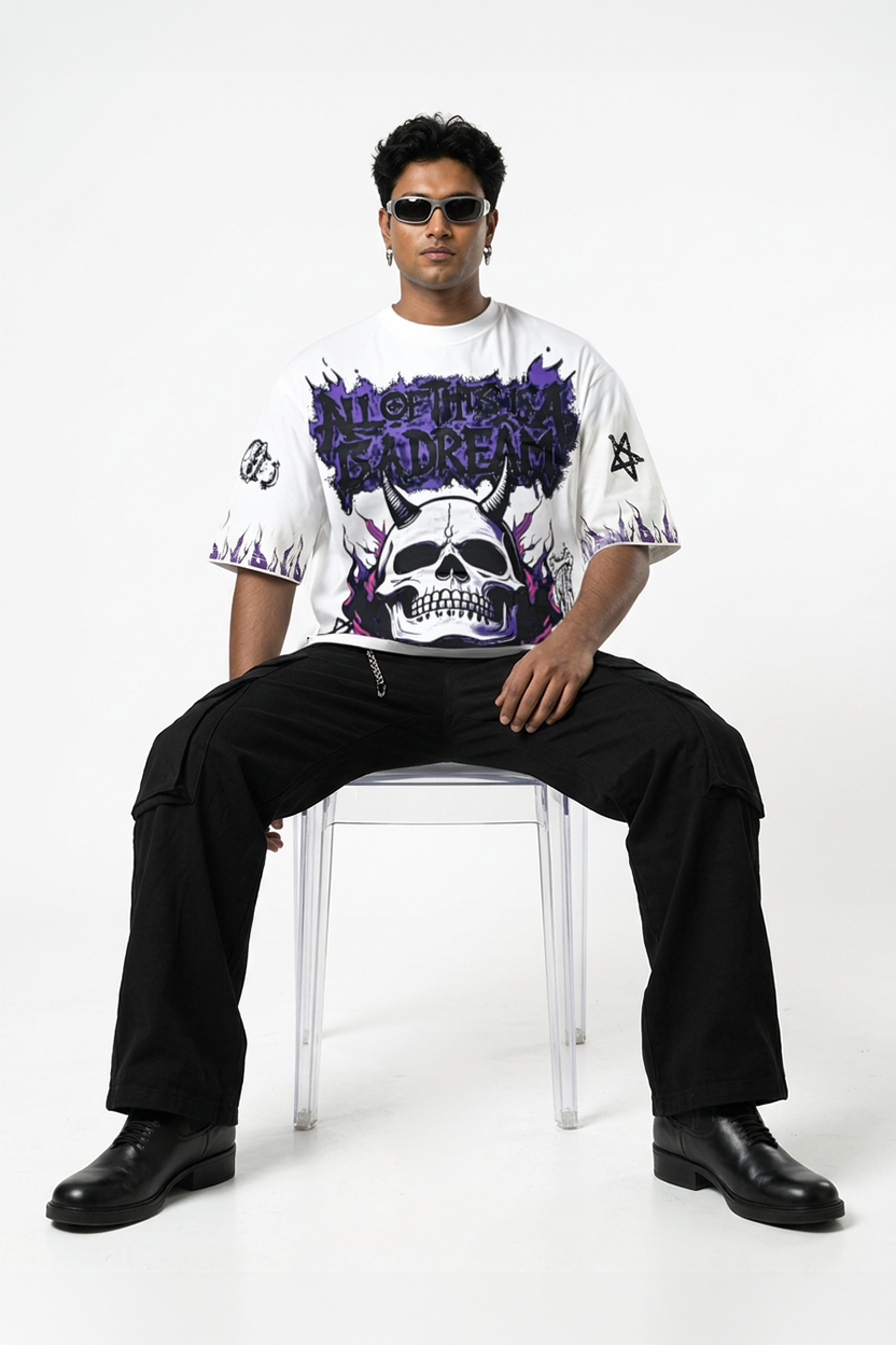 Dream White Drop Shoulder T-Shirt