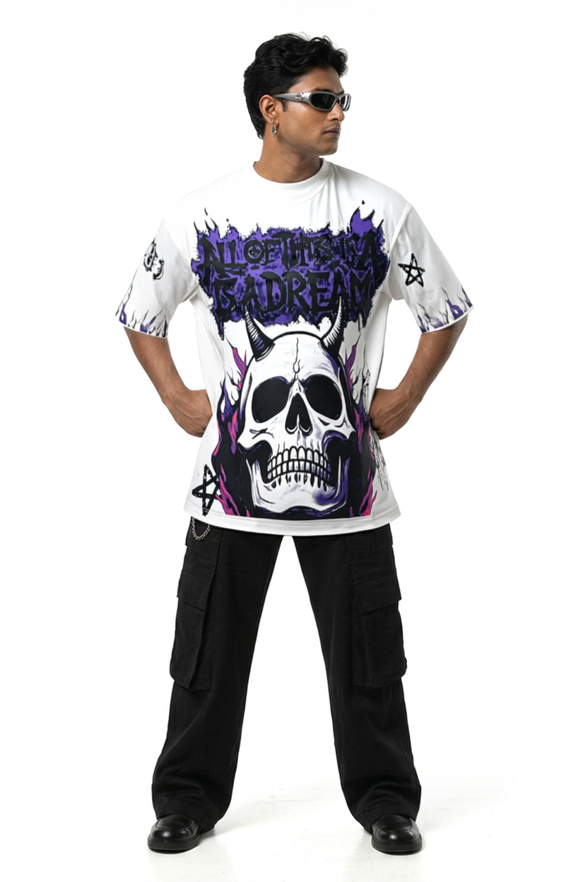 Dream White Drop Shoulder T-Shirt