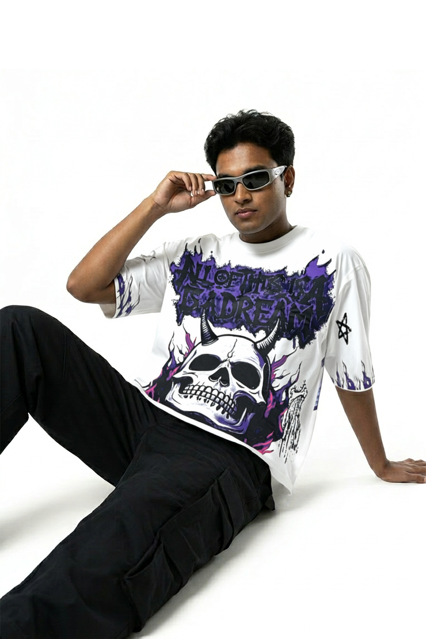 Dream White Drop Shoulder T-Shirt