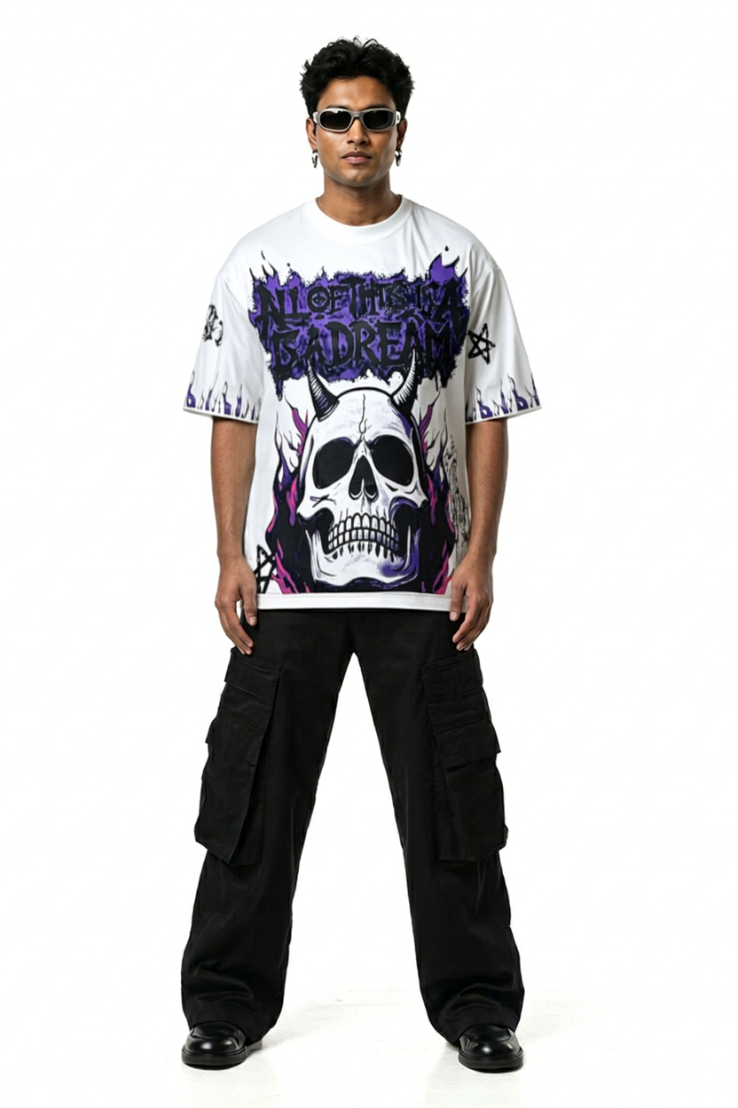 Dream White Drop Shoulder T-Shirt